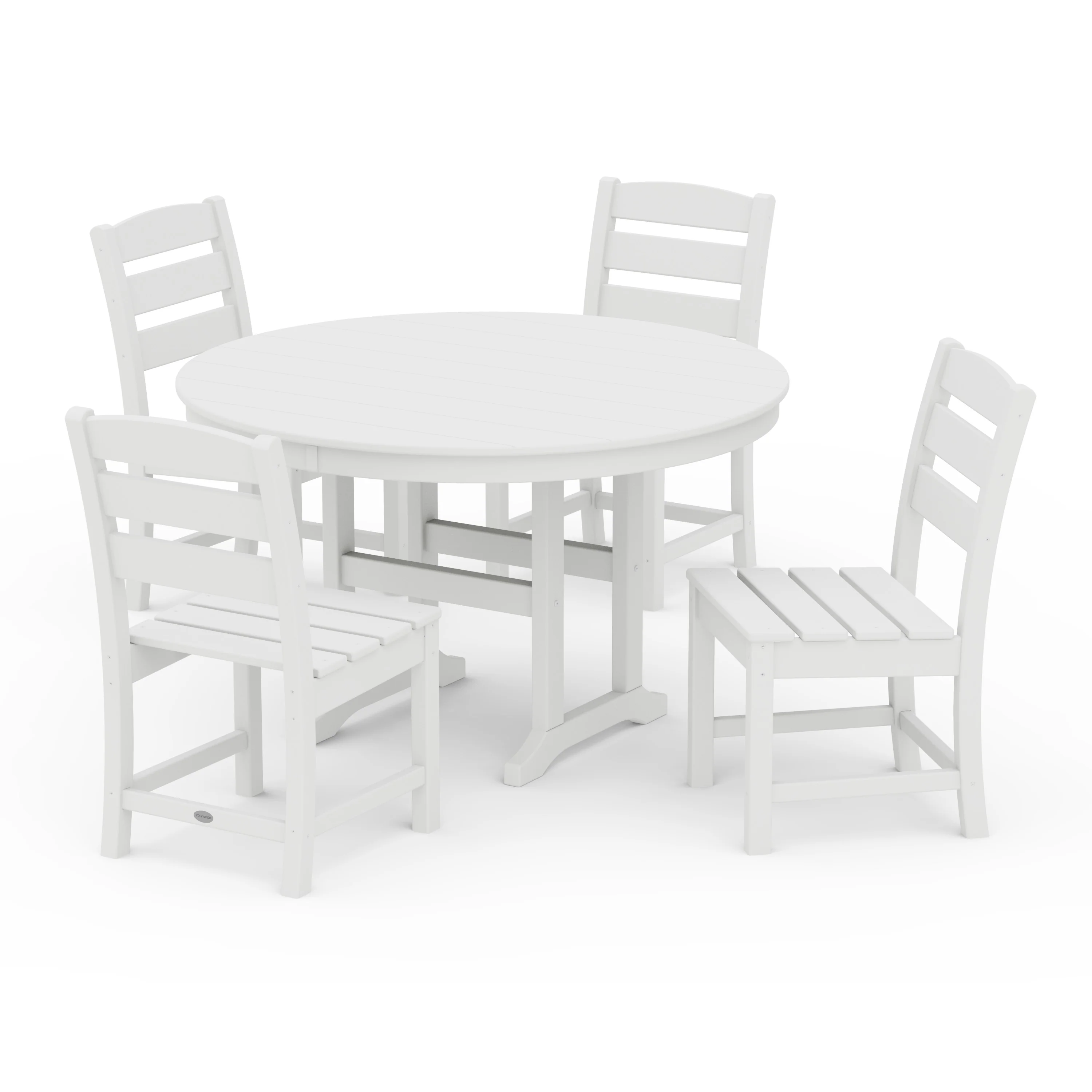 Lakeside 5-Piece Round Farmhouse Side Chair Dining Set - Image 12