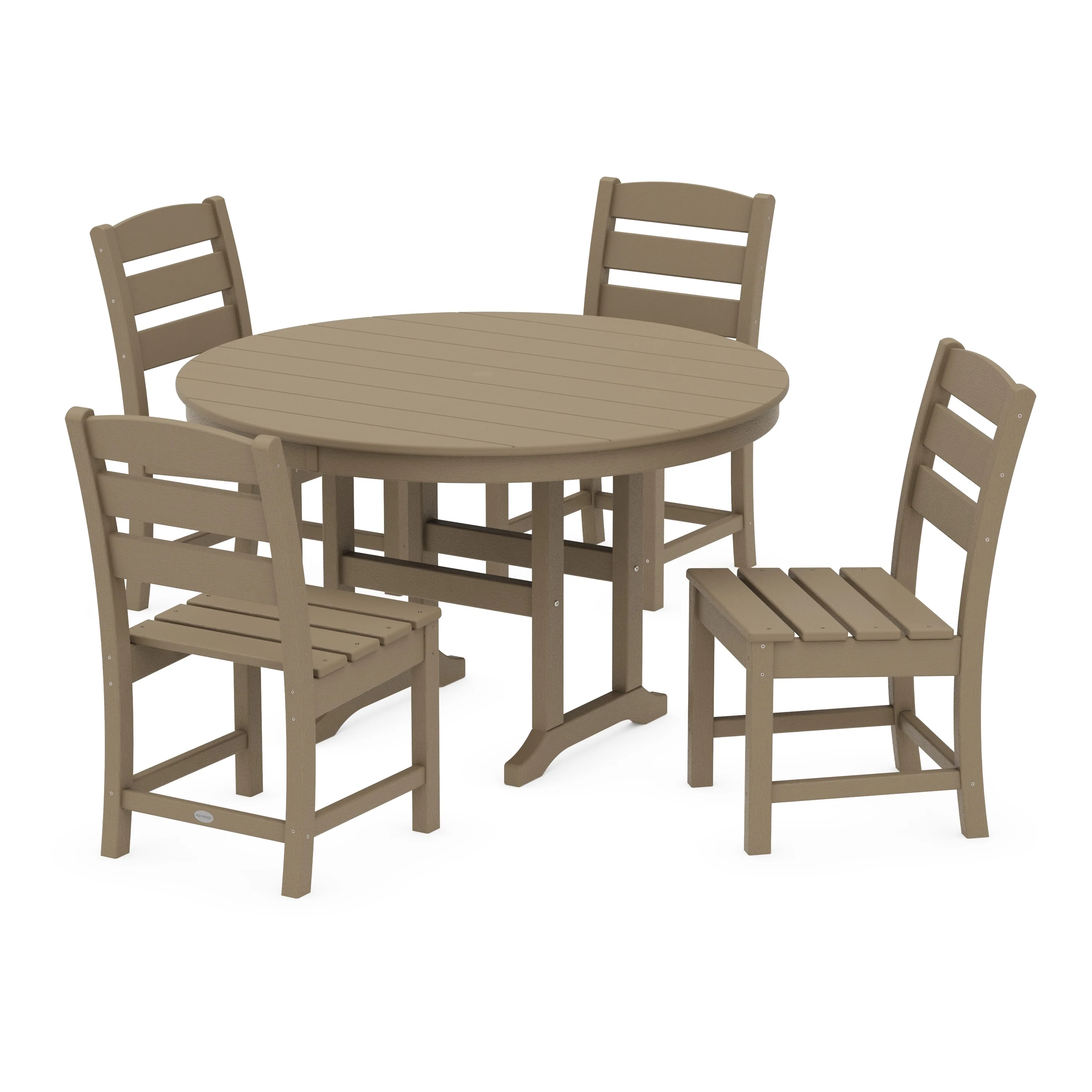 Lakeside 5-Piece Round Farmhouse Side Chair Dining Set - Image 13