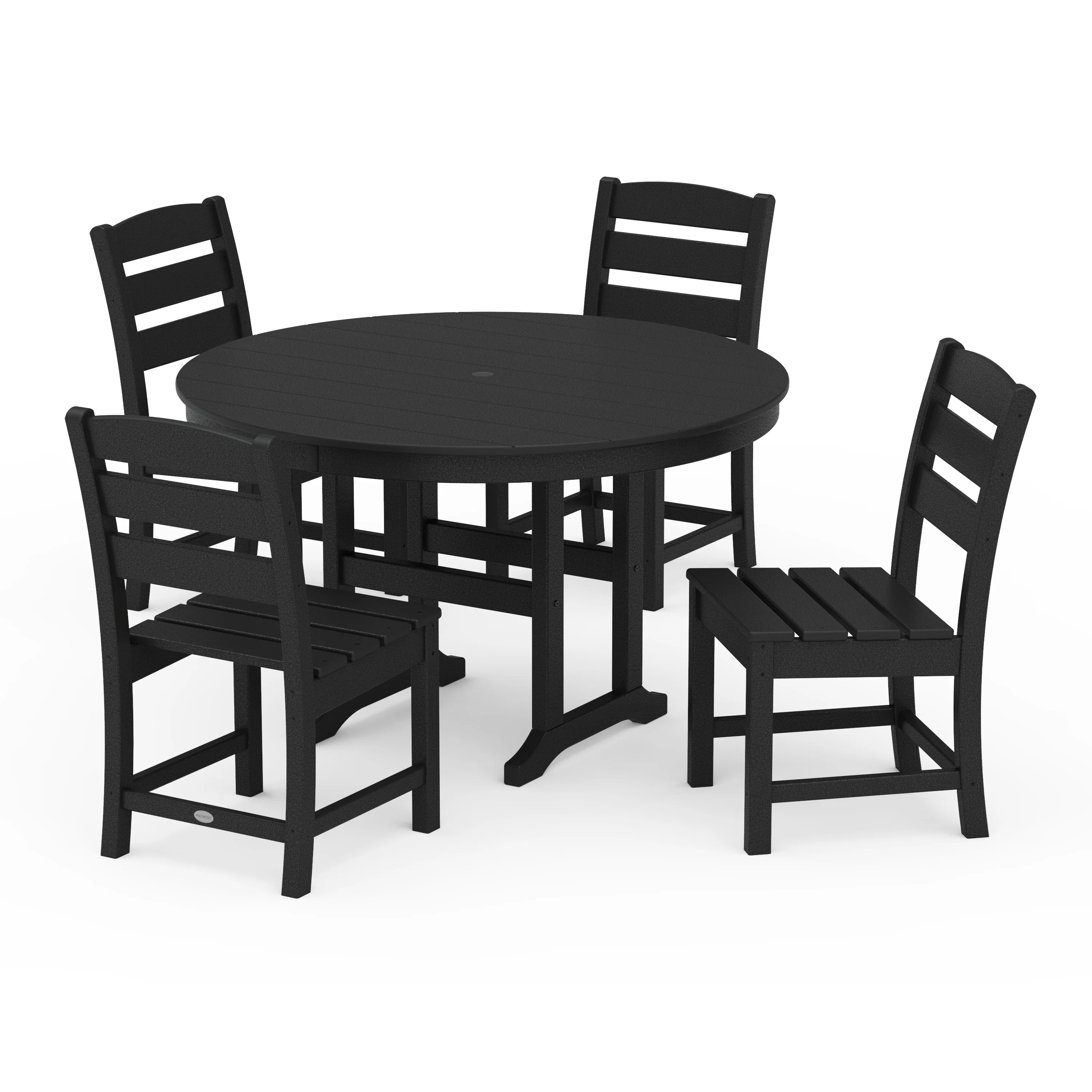 Lakeside 5-Piece Round Farmhouse Side Chair Dining Set - Image 14