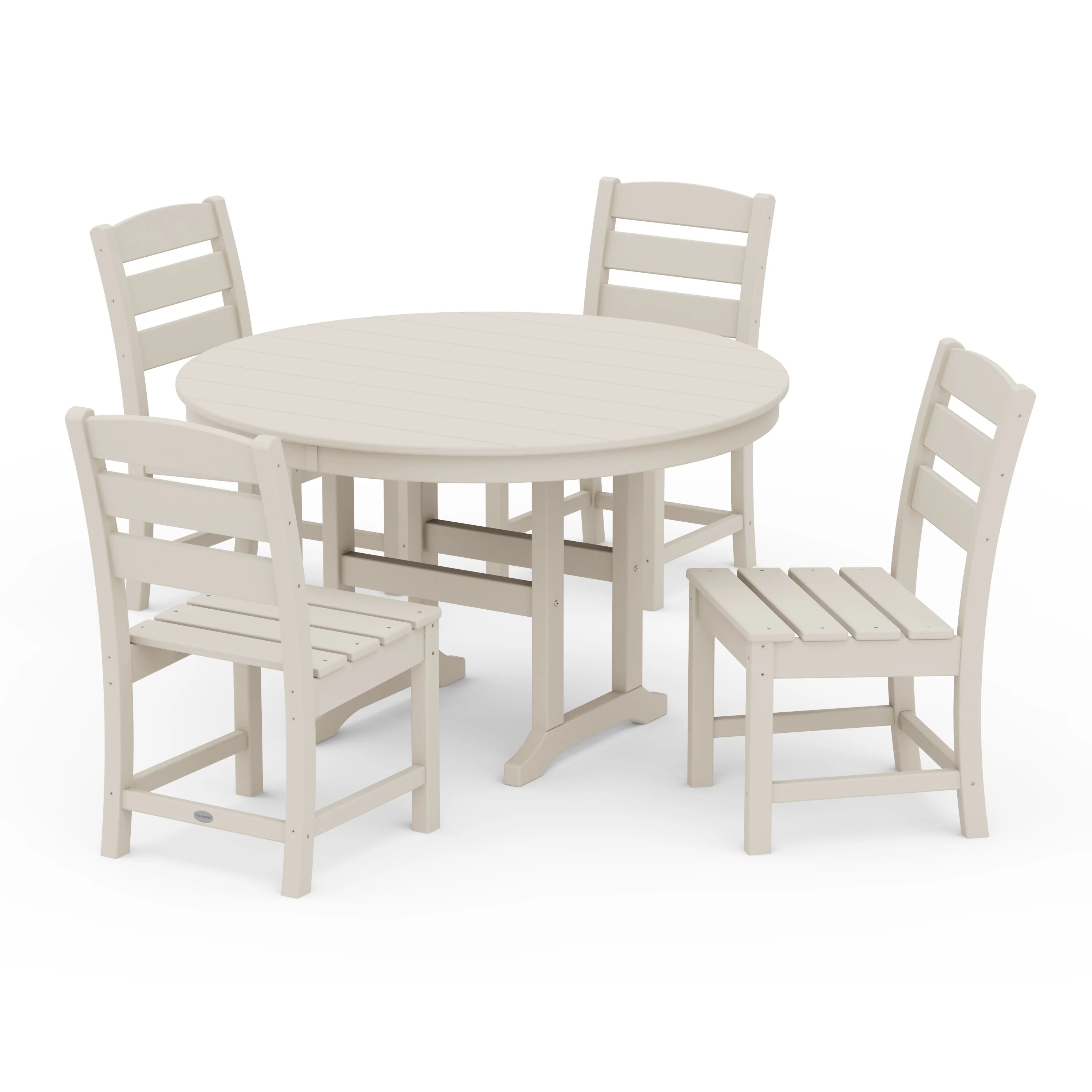 Lakeside 5-Piece Round Farmhouse Side Chair Dining Set - Image 7