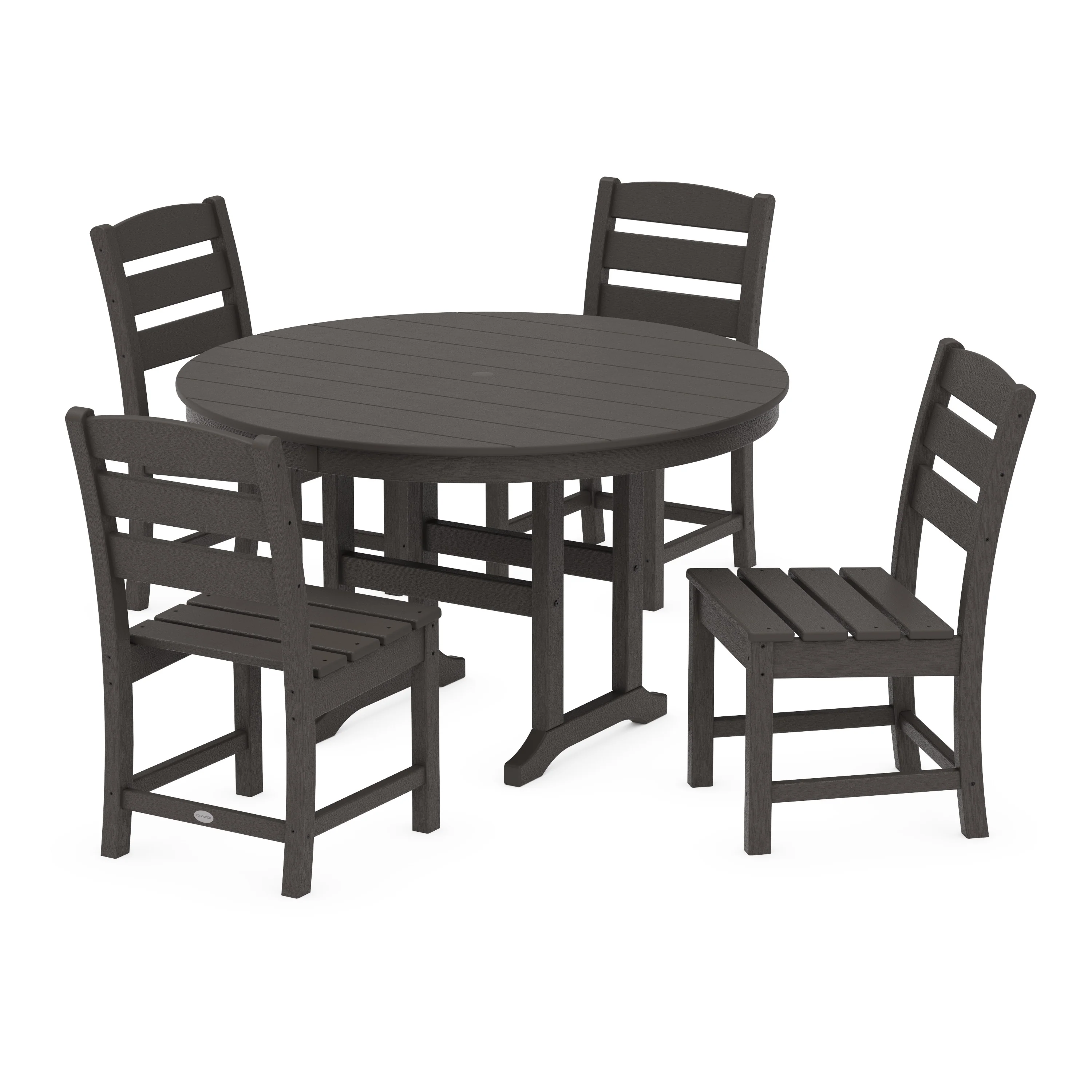 Lakeside 5-Piece Round Farmhouse Side Chair Dining Set - Image 9