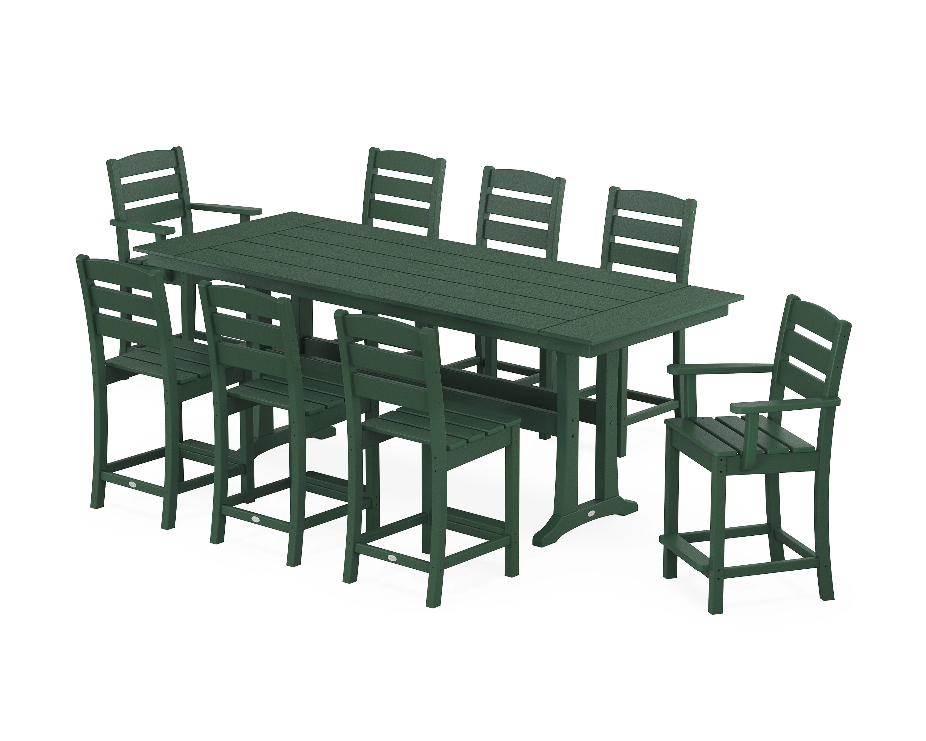 Lakeside 9-Piece Farmhouse Counter Set with Trestle Legs - Image 10