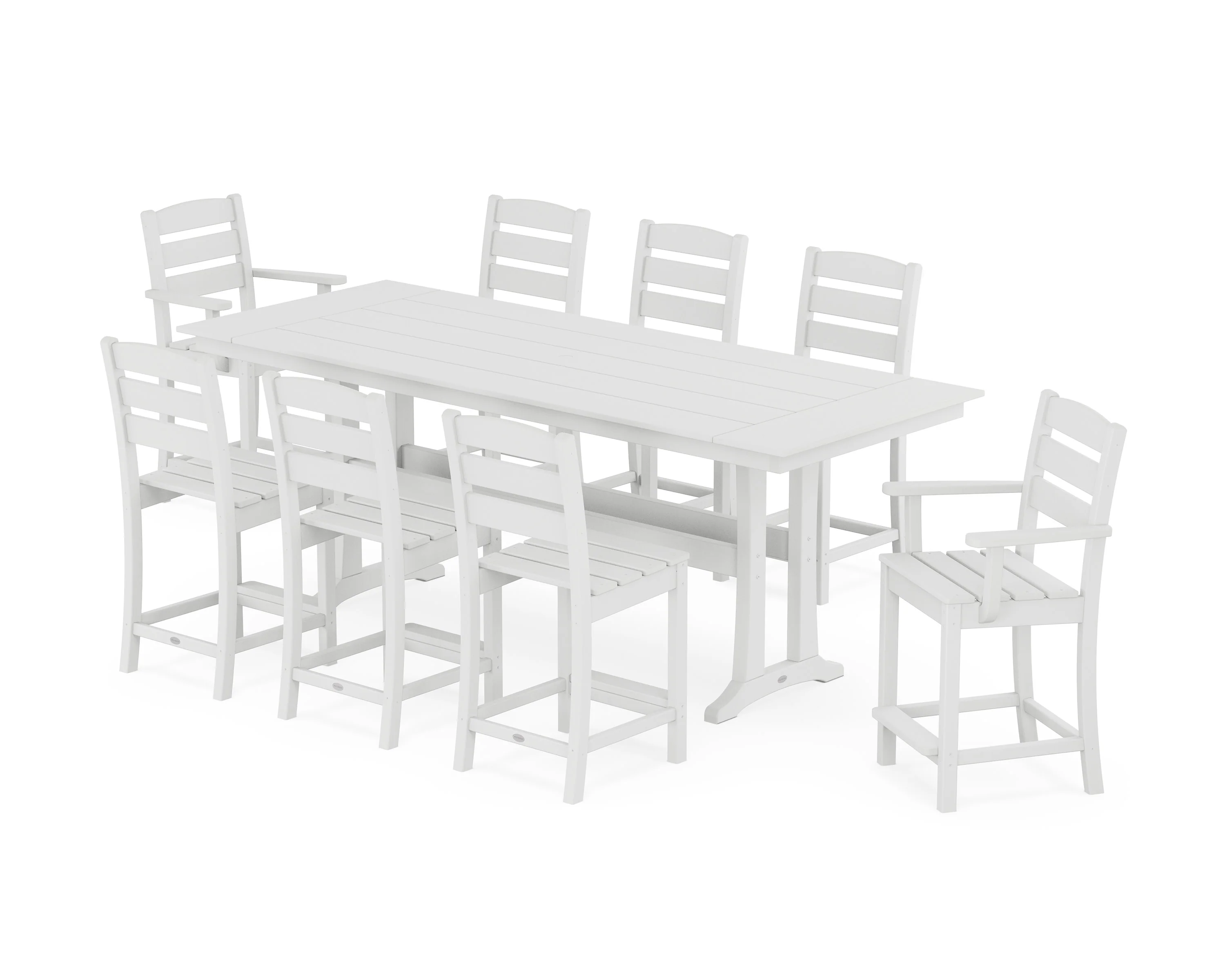 Lakeside 9-Piece Farmhouse Counter Set with Trestle Legs - Image 11