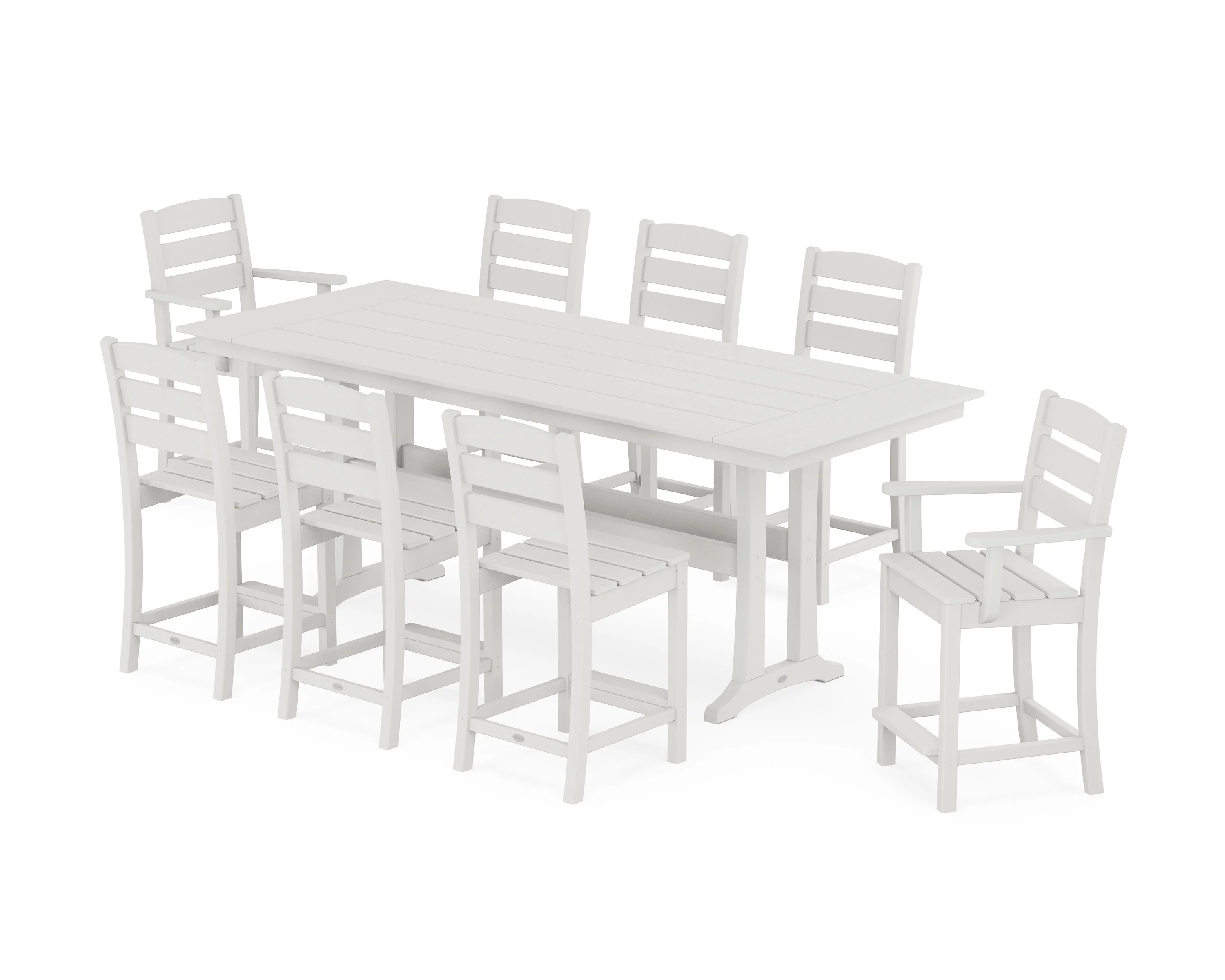 Lakeside 9-Piece Farmhouse Counter Set with Trestle Legs - Image 12