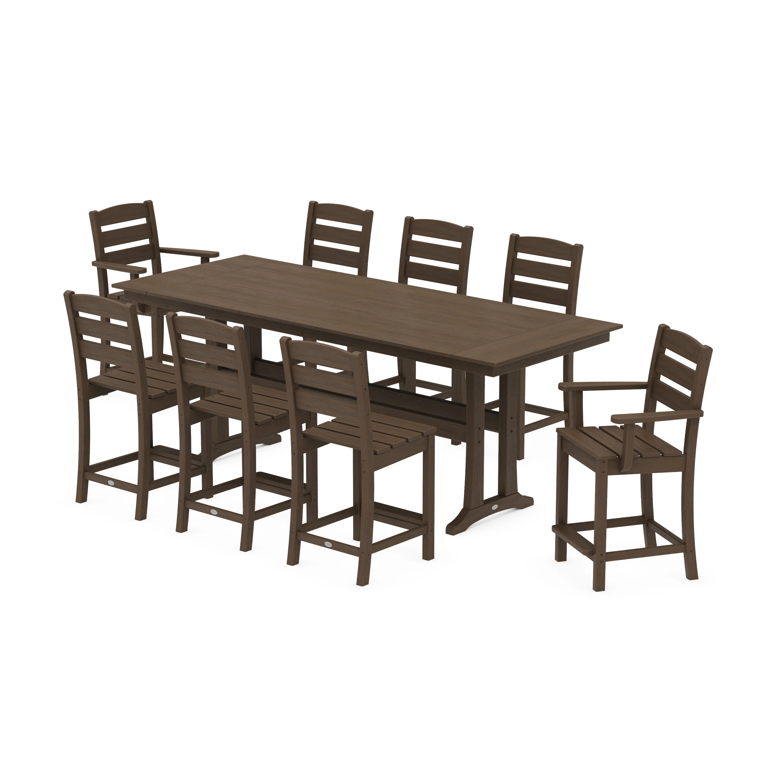 Lakeside 9-Piece Farmhouse Counter Set with Trestle Legs - Image 13