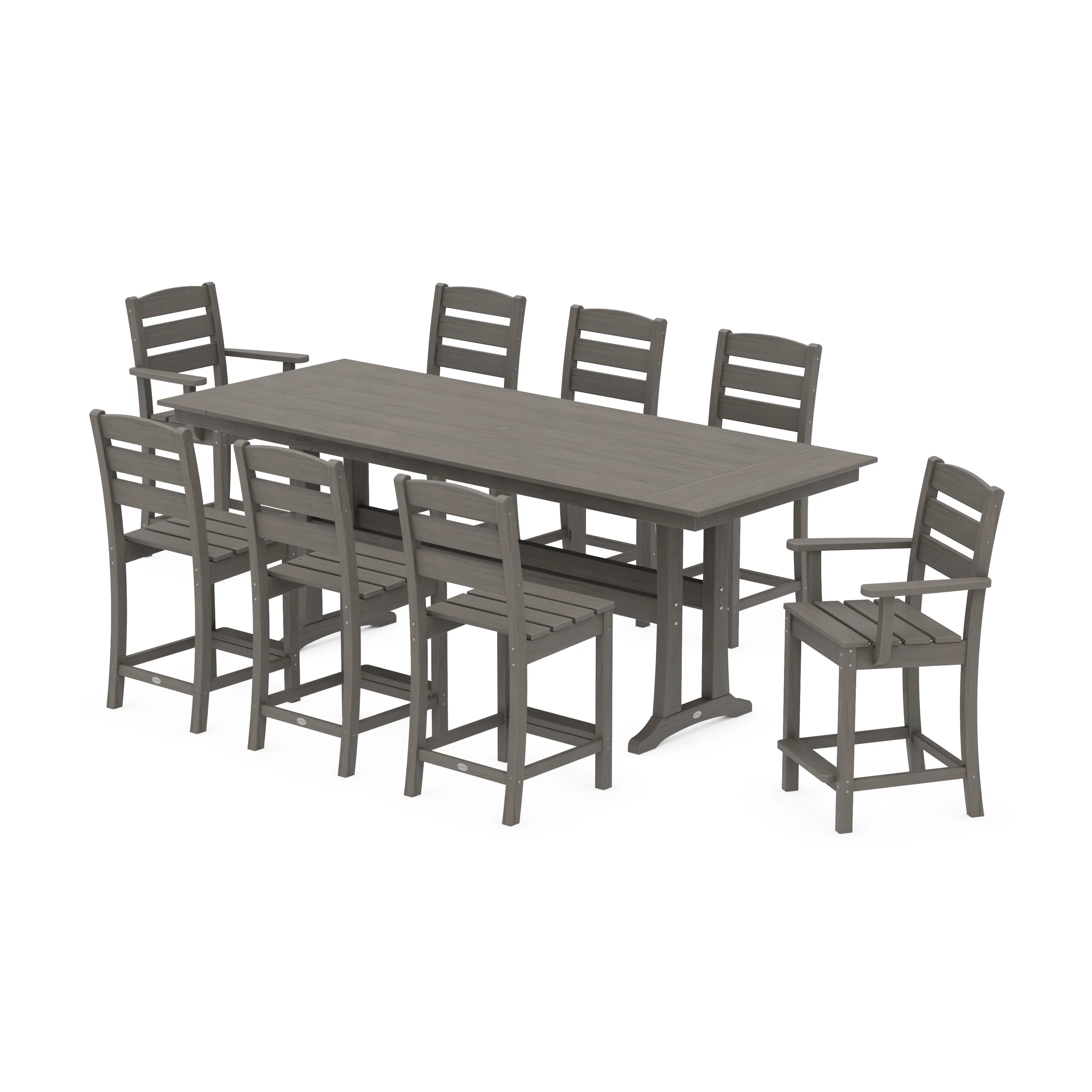 Lakeside 9-Piece Farmhouse Counter Set with Trestle Legs - Image 14