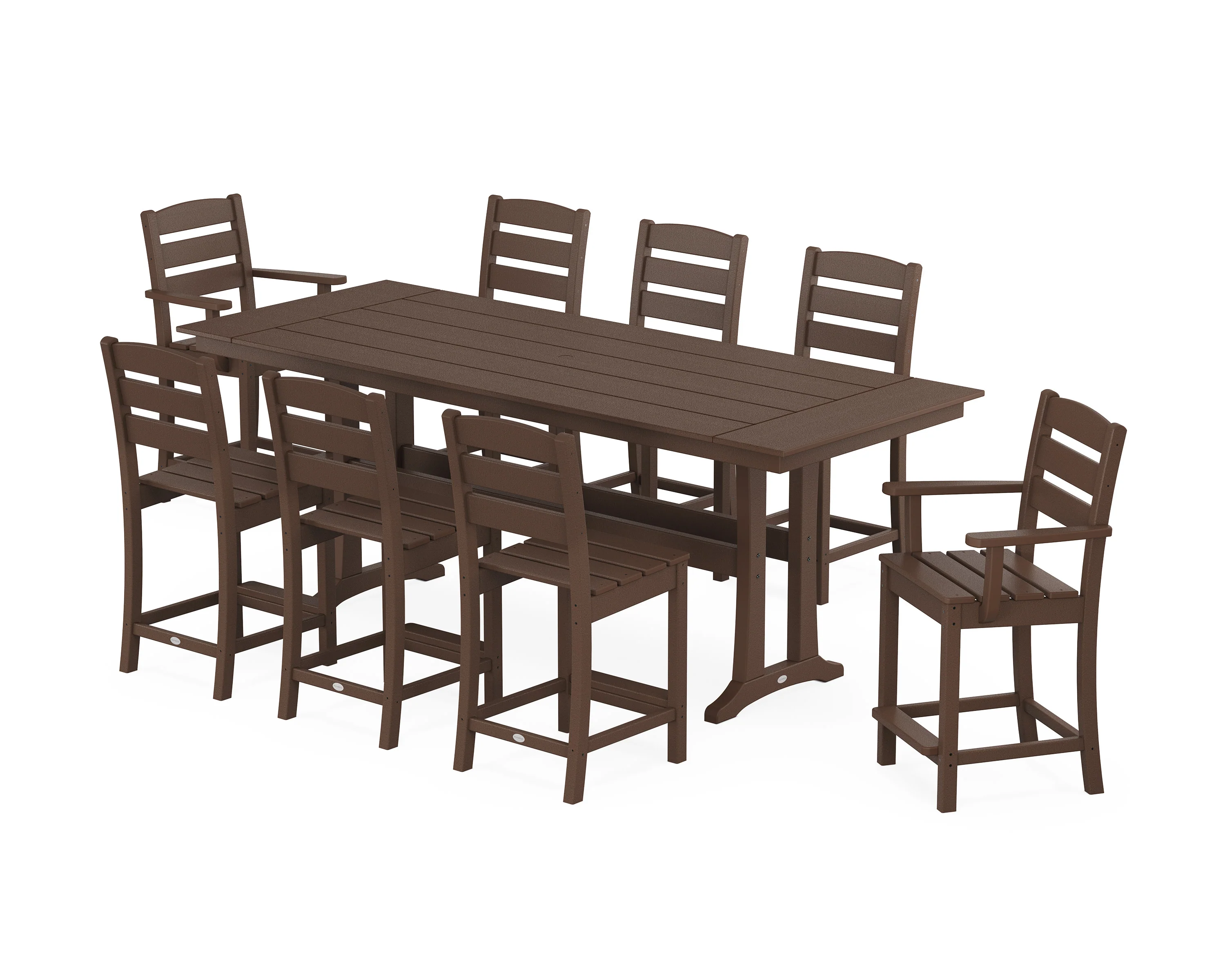 Lakeside 9-Piece Farmhouse Counter Set with Trestle Legs - Image 8
