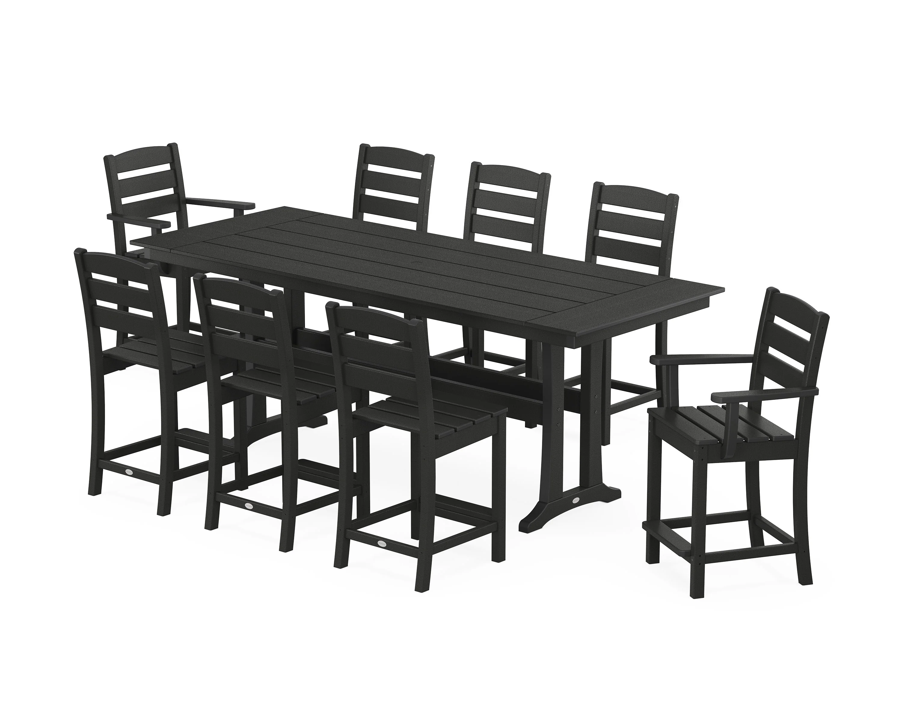 Lakeside 9-Piece Farmhouse Counter Set with Trestle Legs - Image 9