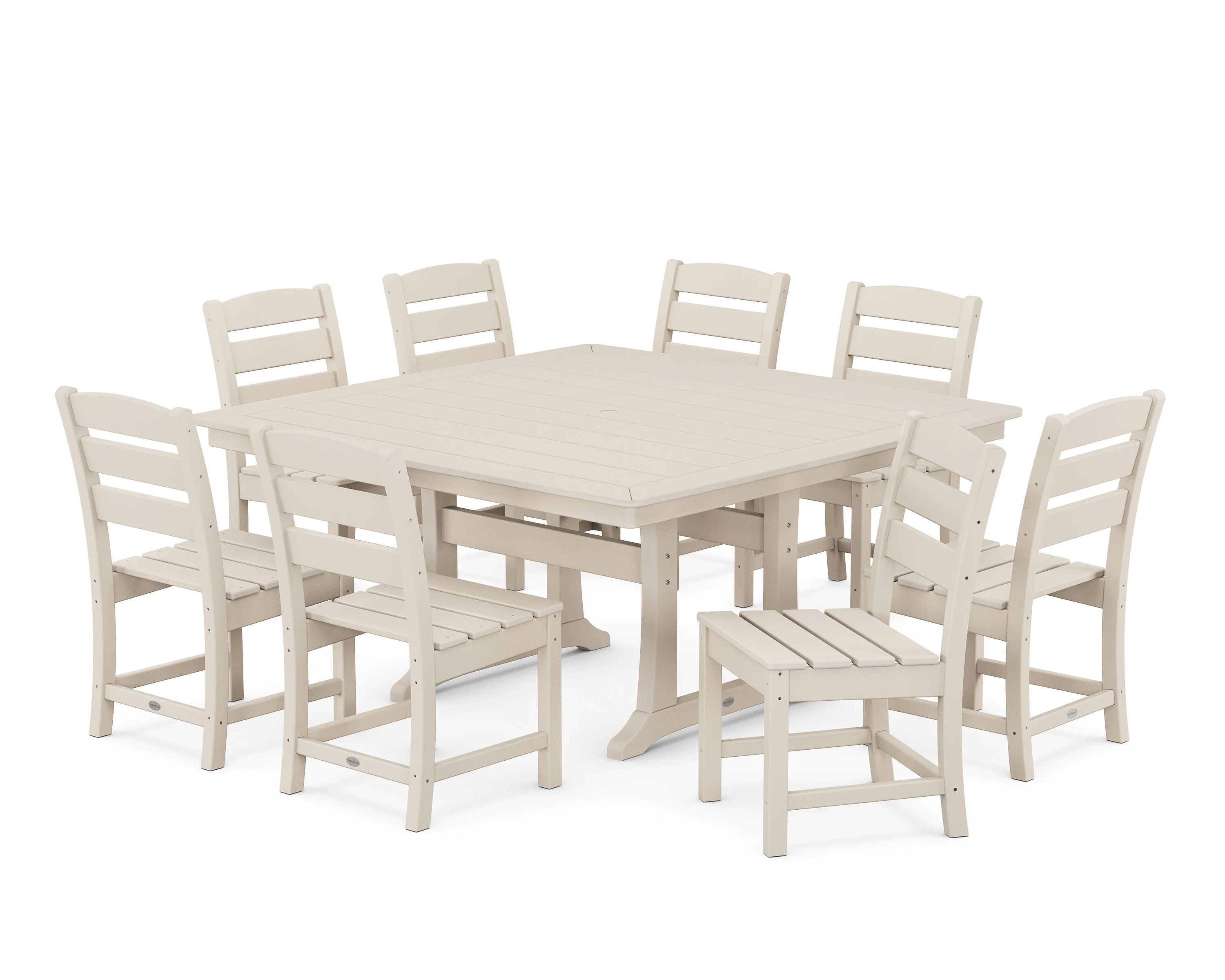 Lakeside 9-Piece Nautical Trestle Dining Set - Image 8