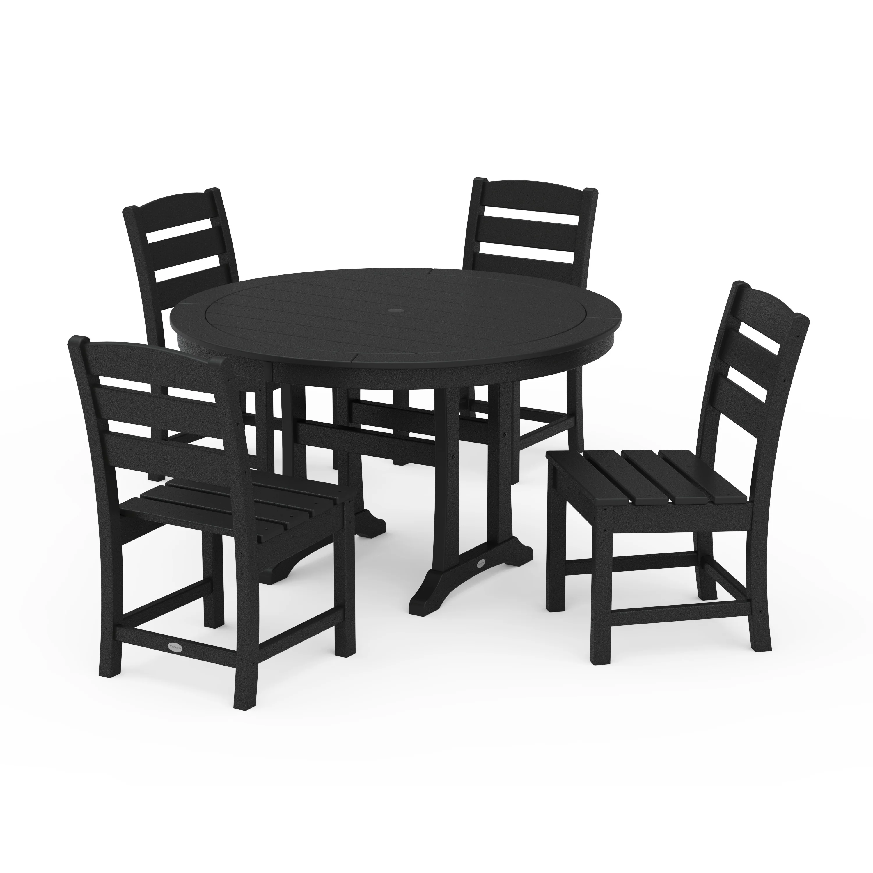 Lakeside Side Chair 5-Piece Round Dining Set With Trestle Legs - Image 10