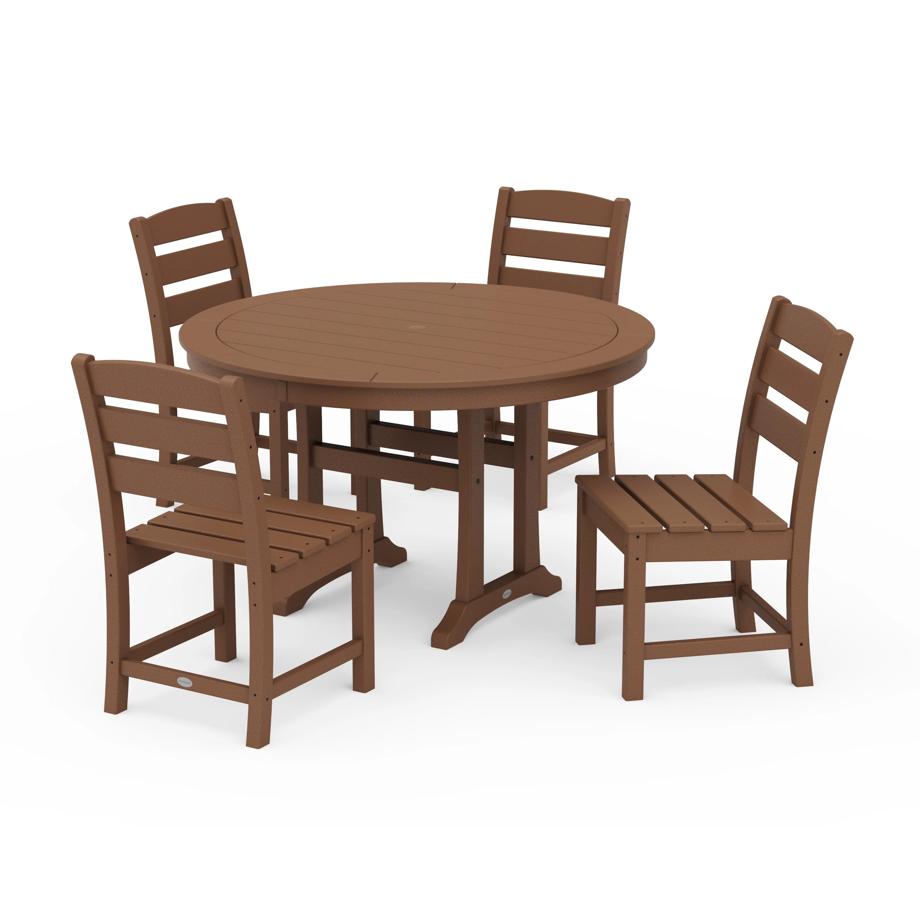 Lakeside Side Chair 5-Piece Round Dining Set With Trestle Legs - Image 12
