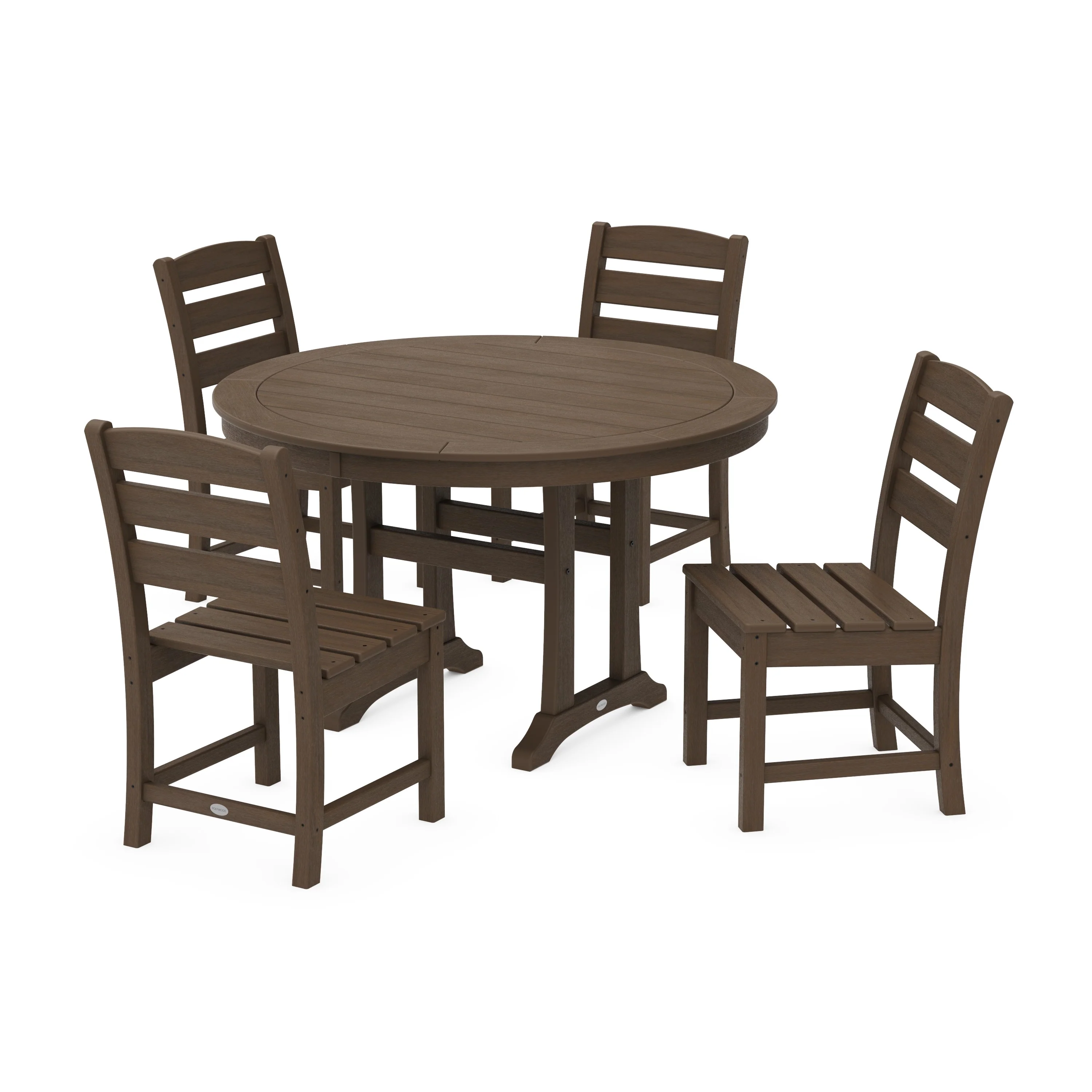 Lakeside Side Chair 5-Piece Round Dining Set With Trestle Legs - Image 13
