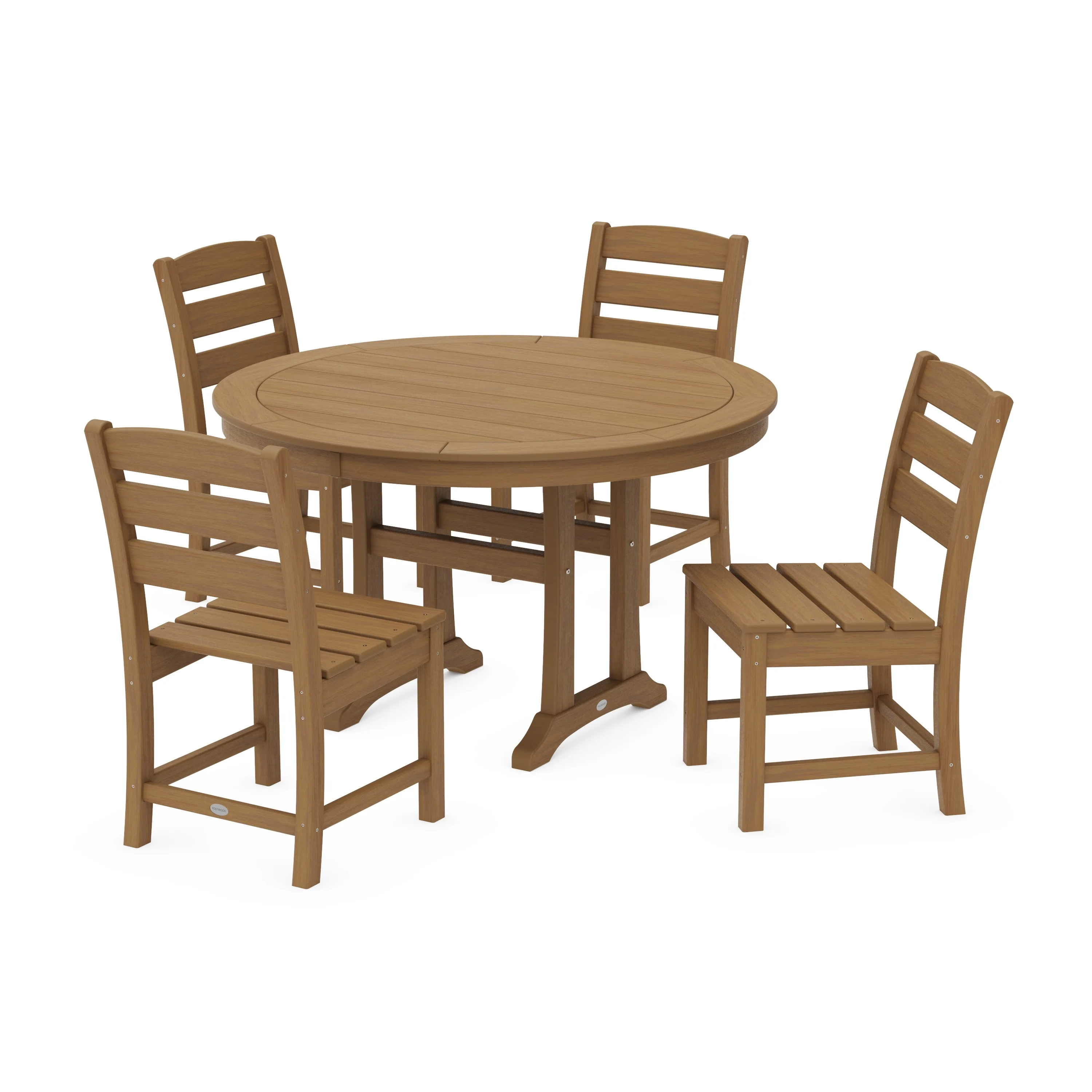 Lakeside Side Chair 5-Piece Round Dining Set With Trestle Legs - Image 14