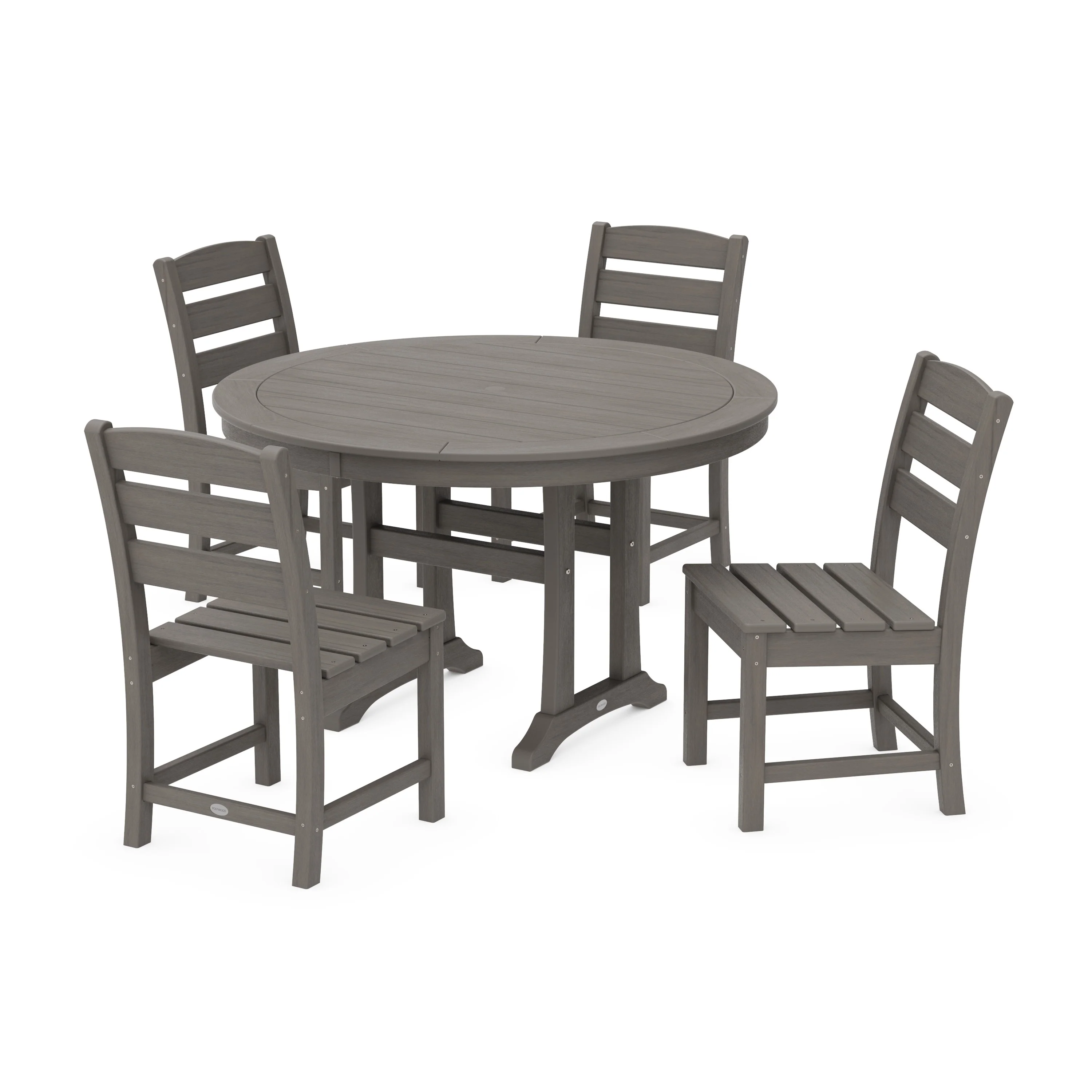Lakeside Side Chair 5-Piece Round Dining Set With Trestle Legs - Image 15