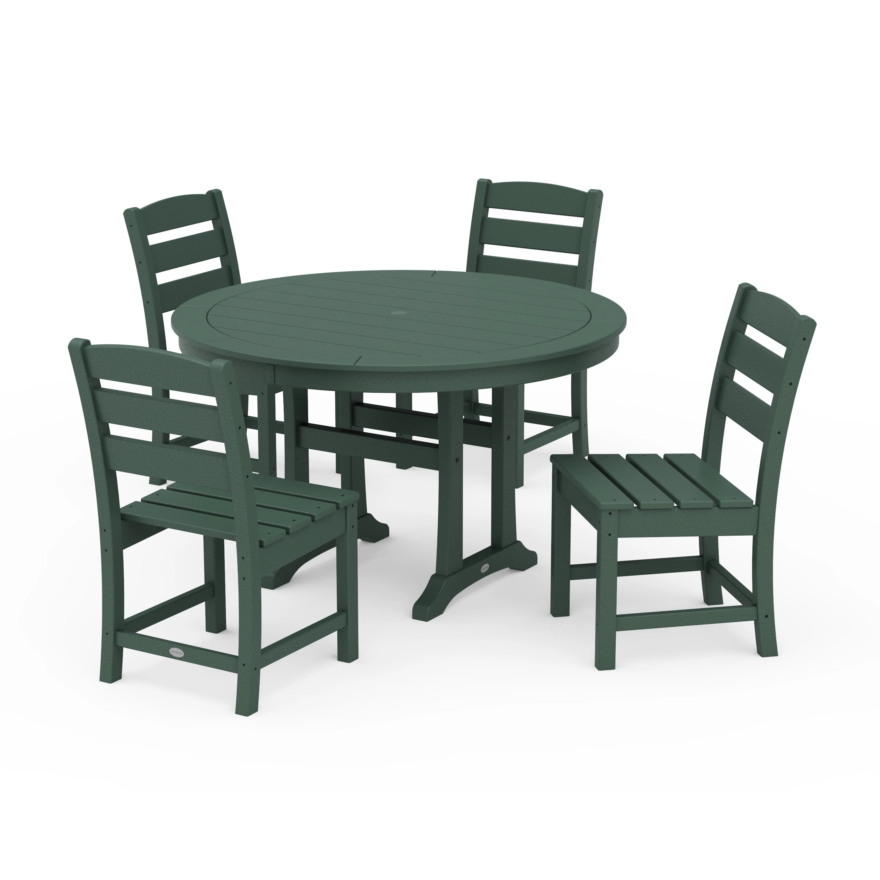 Lakeside Side Chair 5-Piece Round Dining Set With Trestle Legs - Image 4