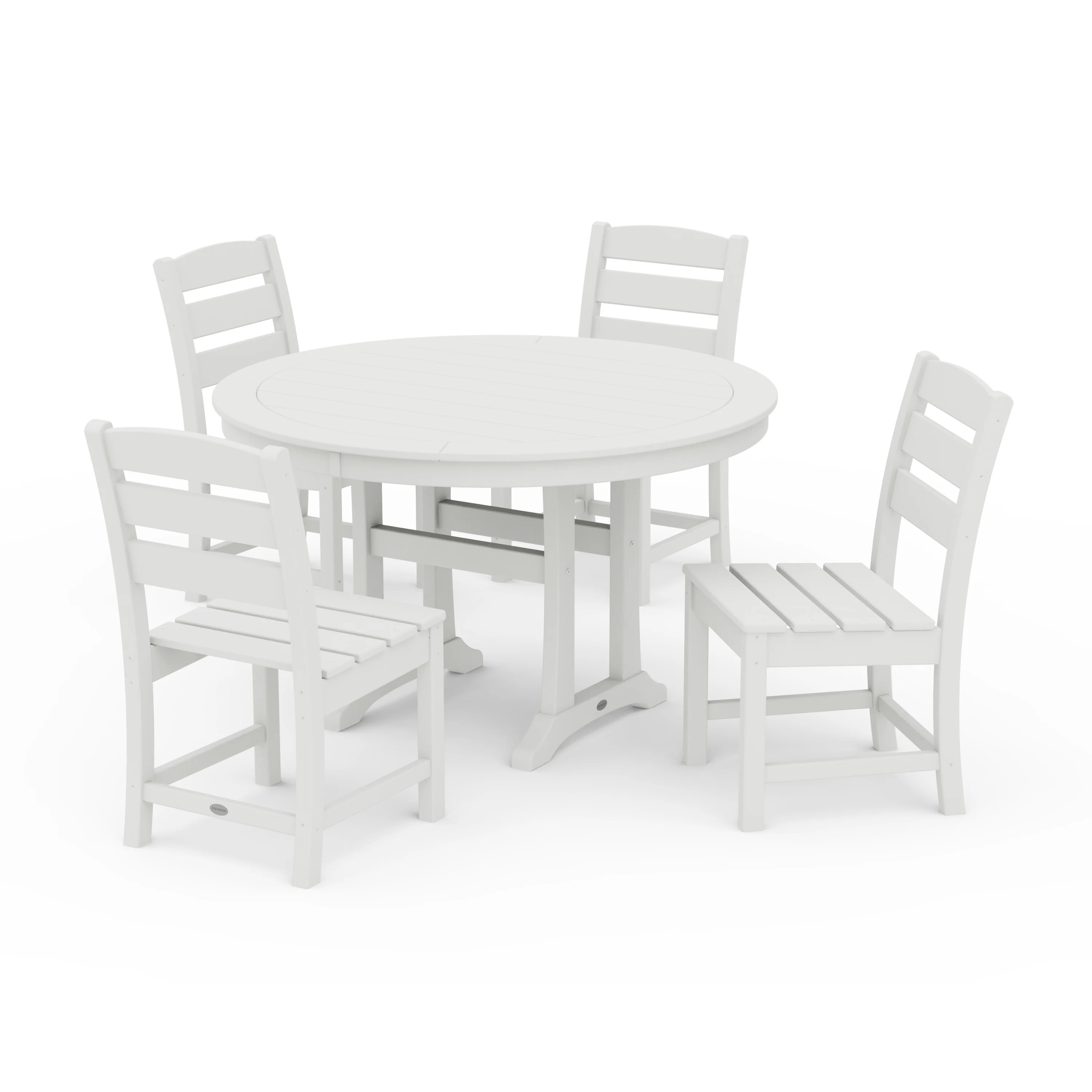 Lakeside Side Chair 5-Piece Round Dining Set With Trestle Legs - Image 9