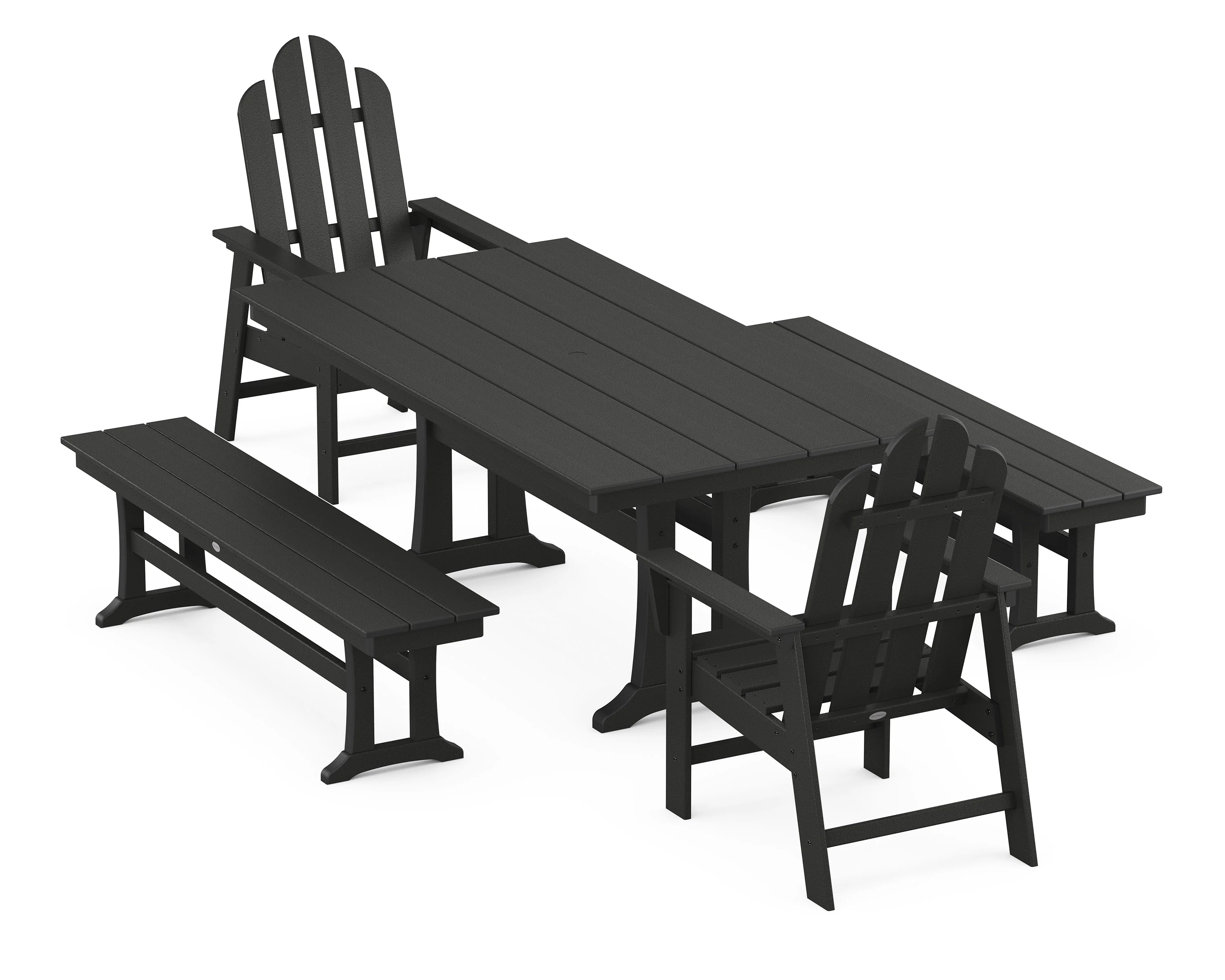 Long Island 5-Piece Farmhouse Dining Set With Trestle Legs - Image 4