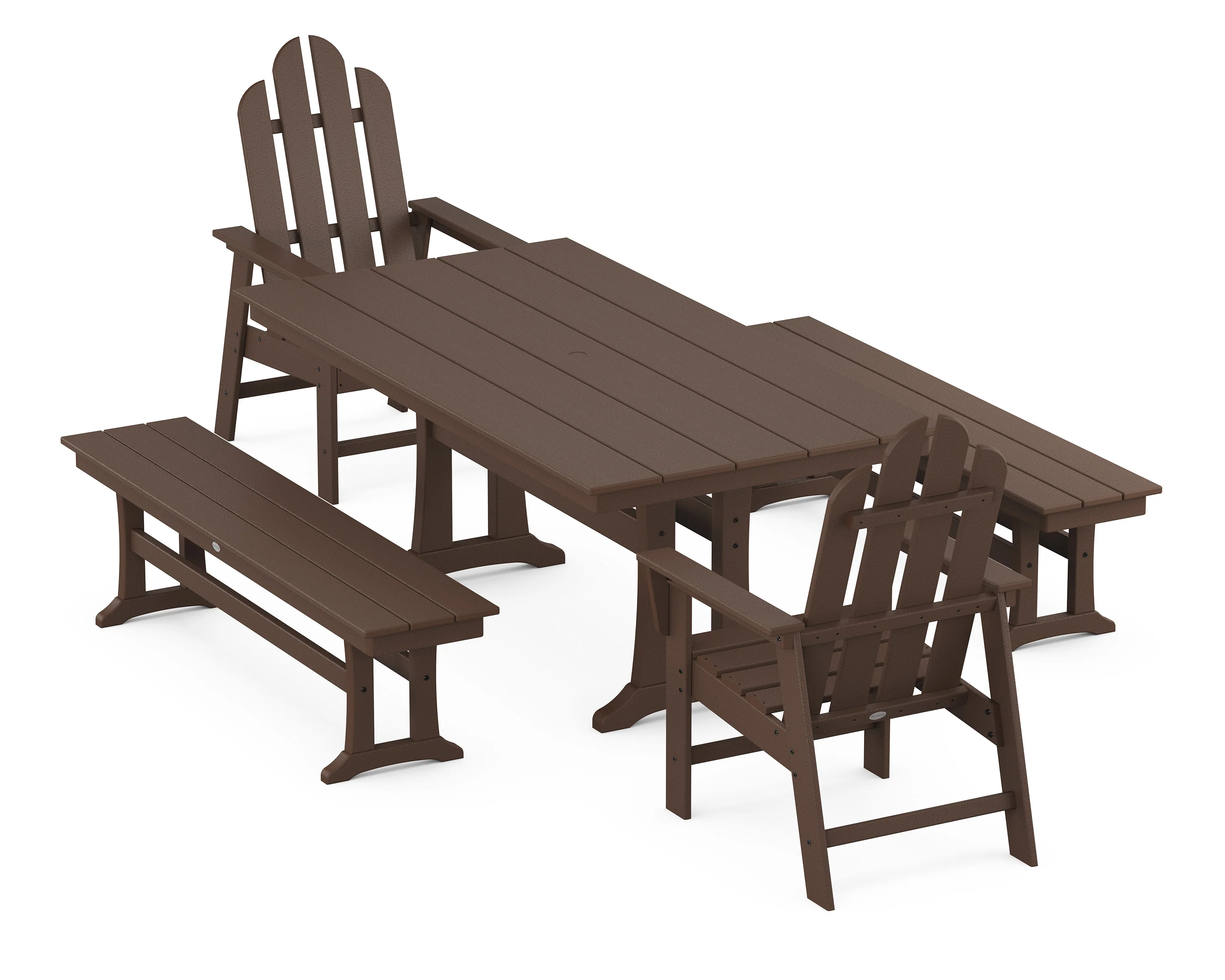 Long Island 5-Piece Farmhouse Dining Set With Trestle Legs - Image 5
