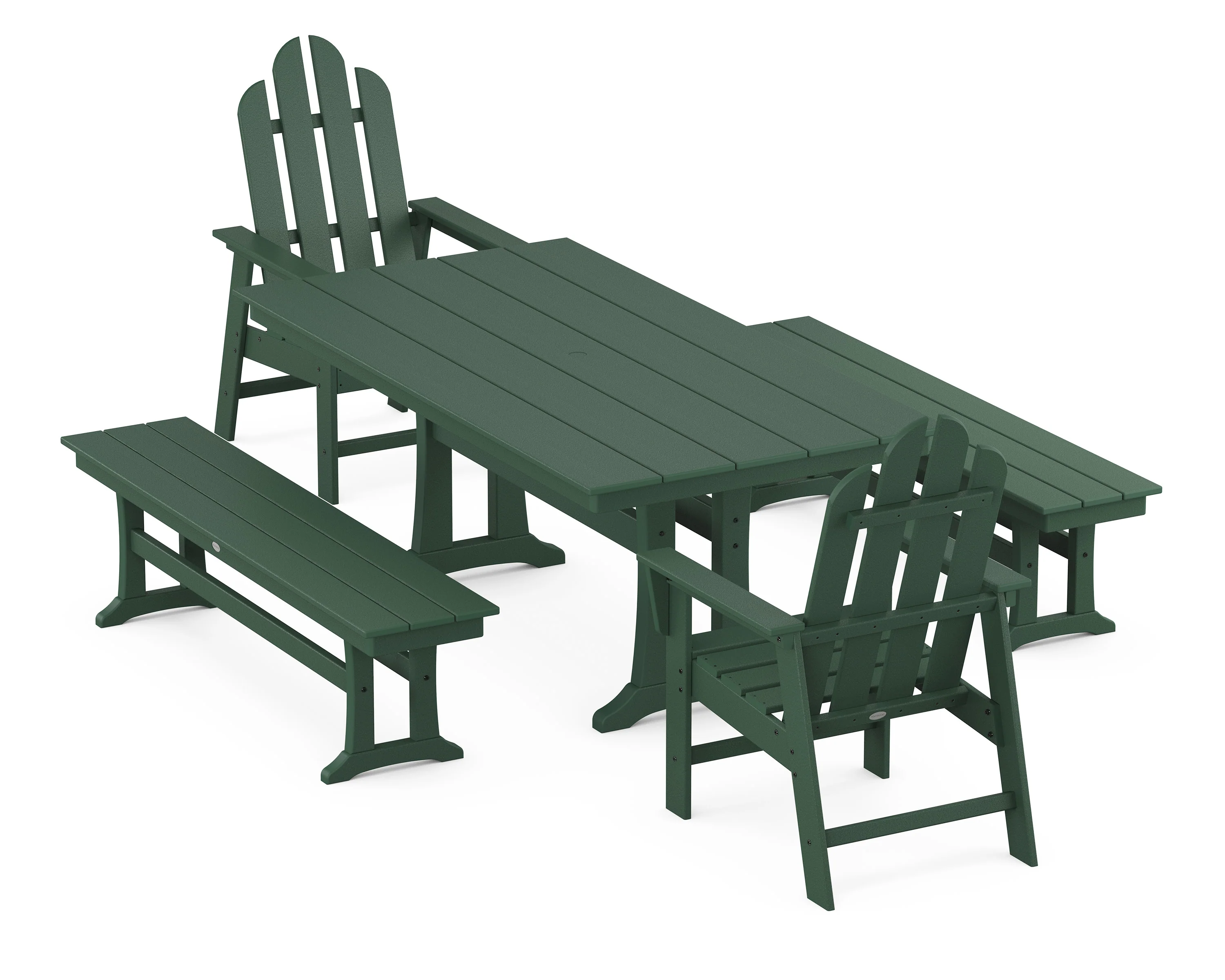 Long Island 5-Piece Farmhouse Dining Set With Trestle Legs - Image 8