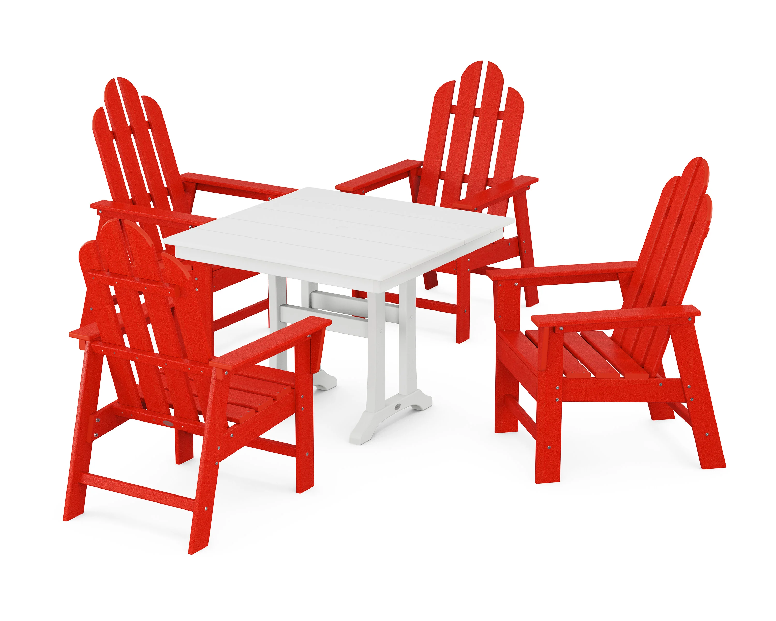Long Island 5-Piece Farmhouse Dining Set With Trestle Legs - Image 11