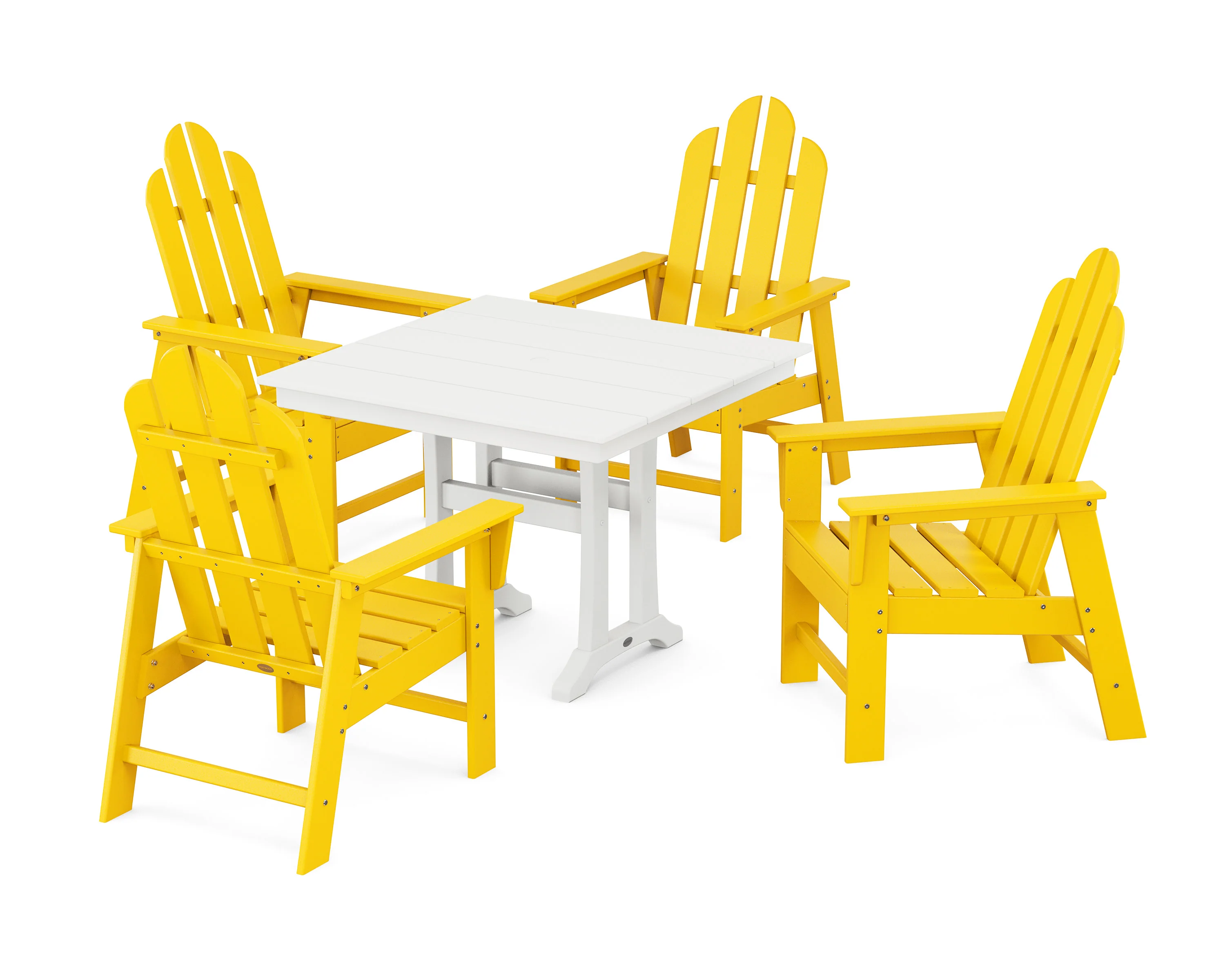 Long Island 5-Piece Farmhouse Dining Set With Trestle Legs - Image 12