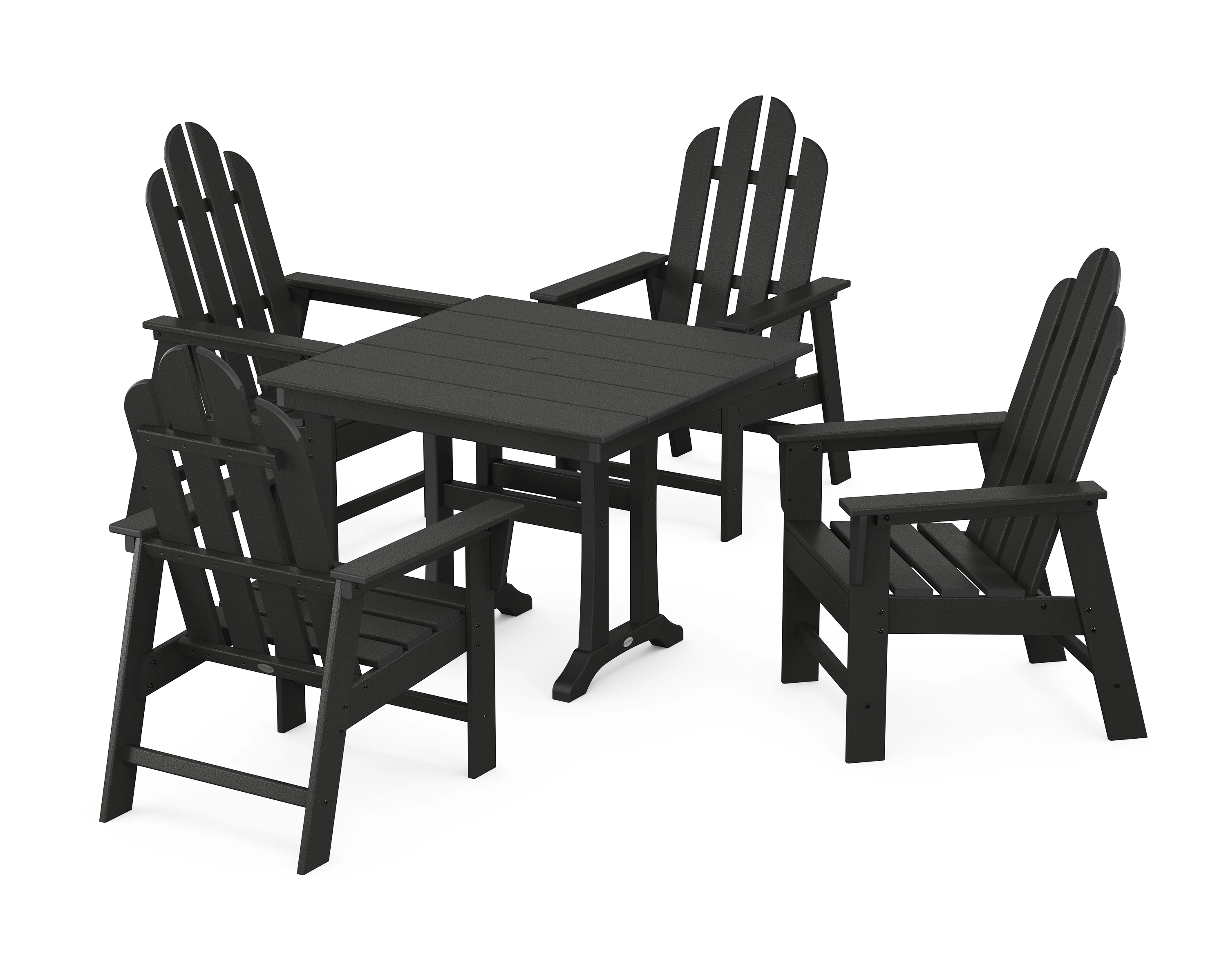 Long Island 5-Piece Farmhouse Dining Set With Trestle Legs - Image 14