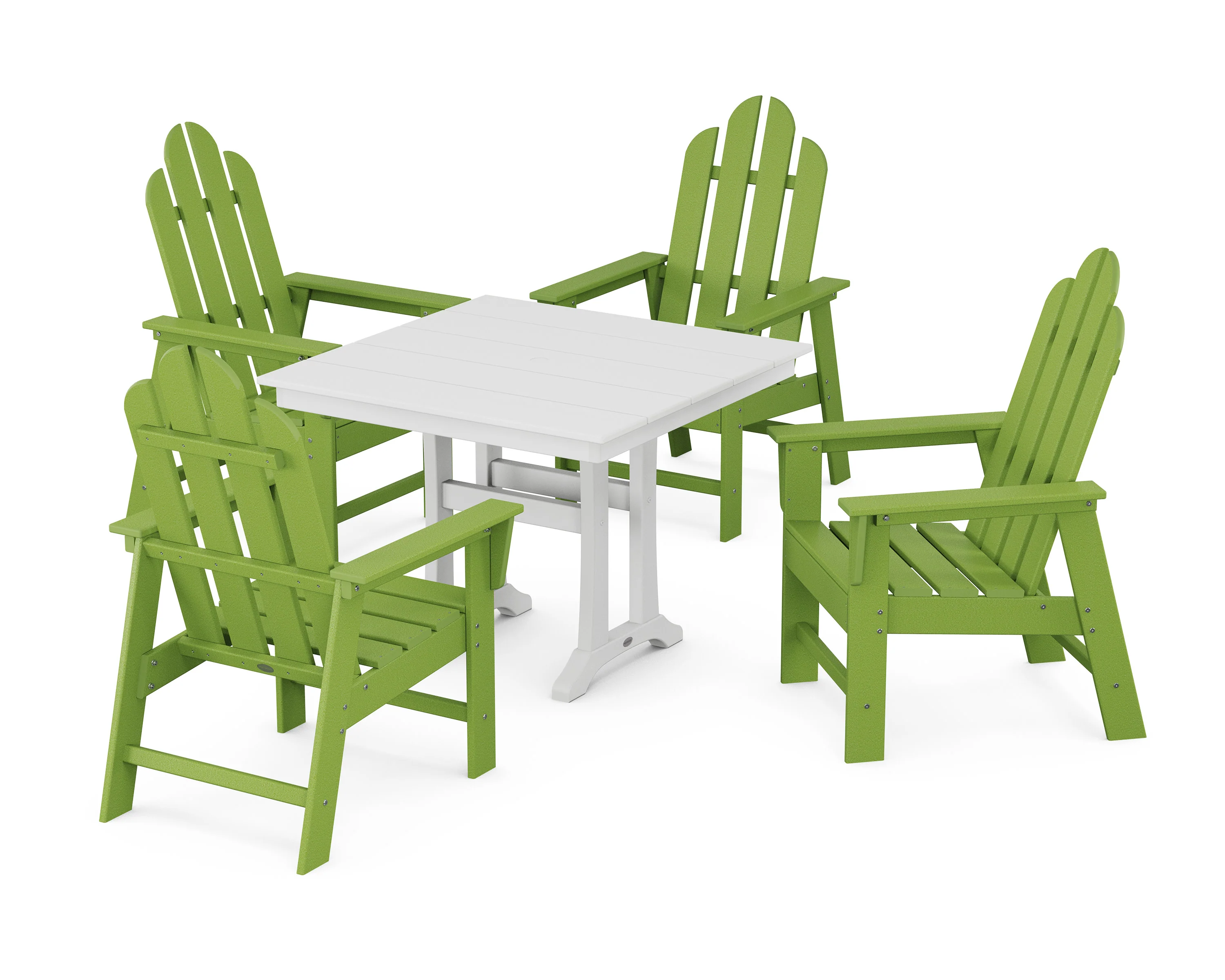 Long Island 5-Piece Farmhouse Dining Set With Trestle Legs - Image 15