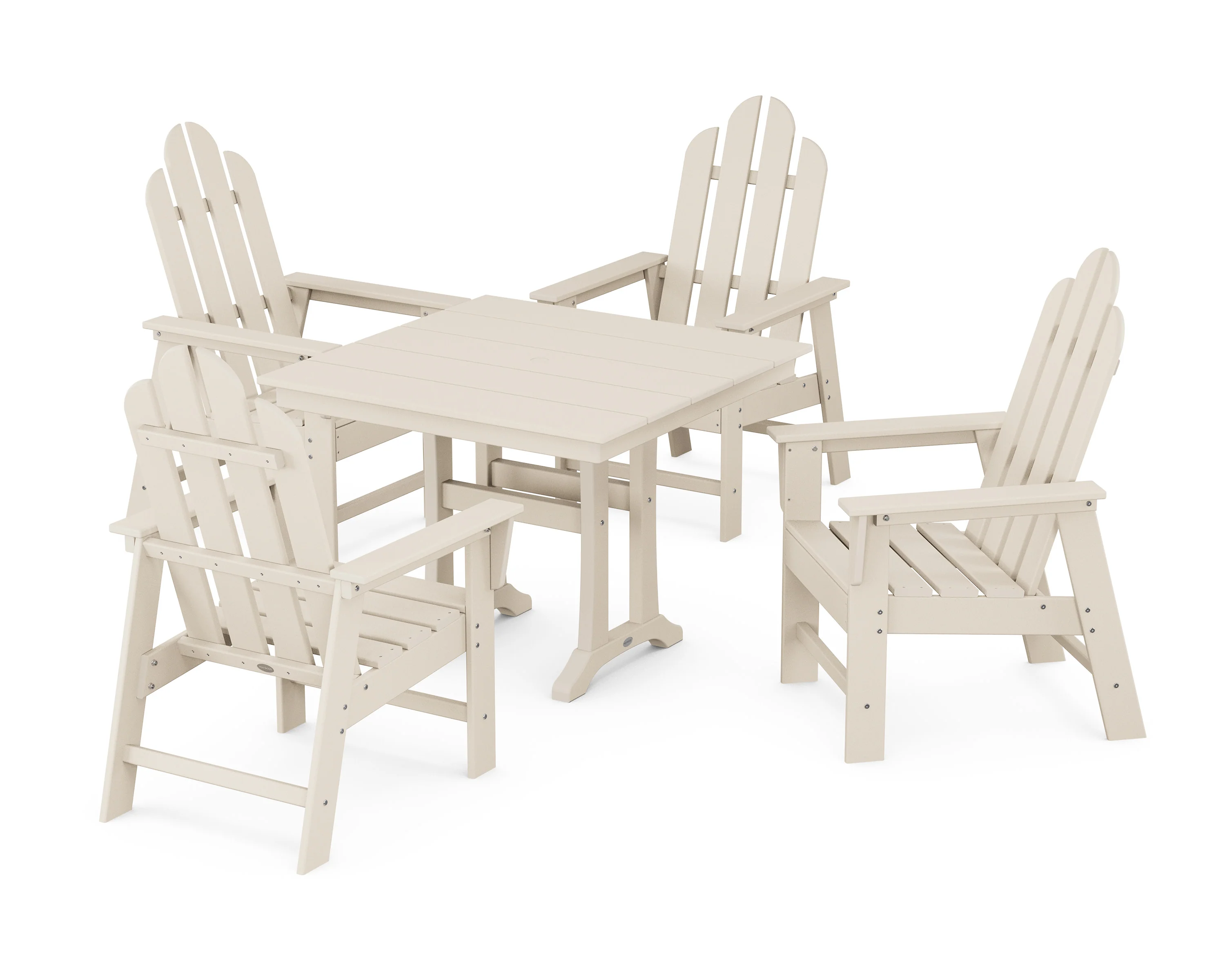 Long Island 5-Piece Farmhouse Dining Set With Trestle Legs - Image 16