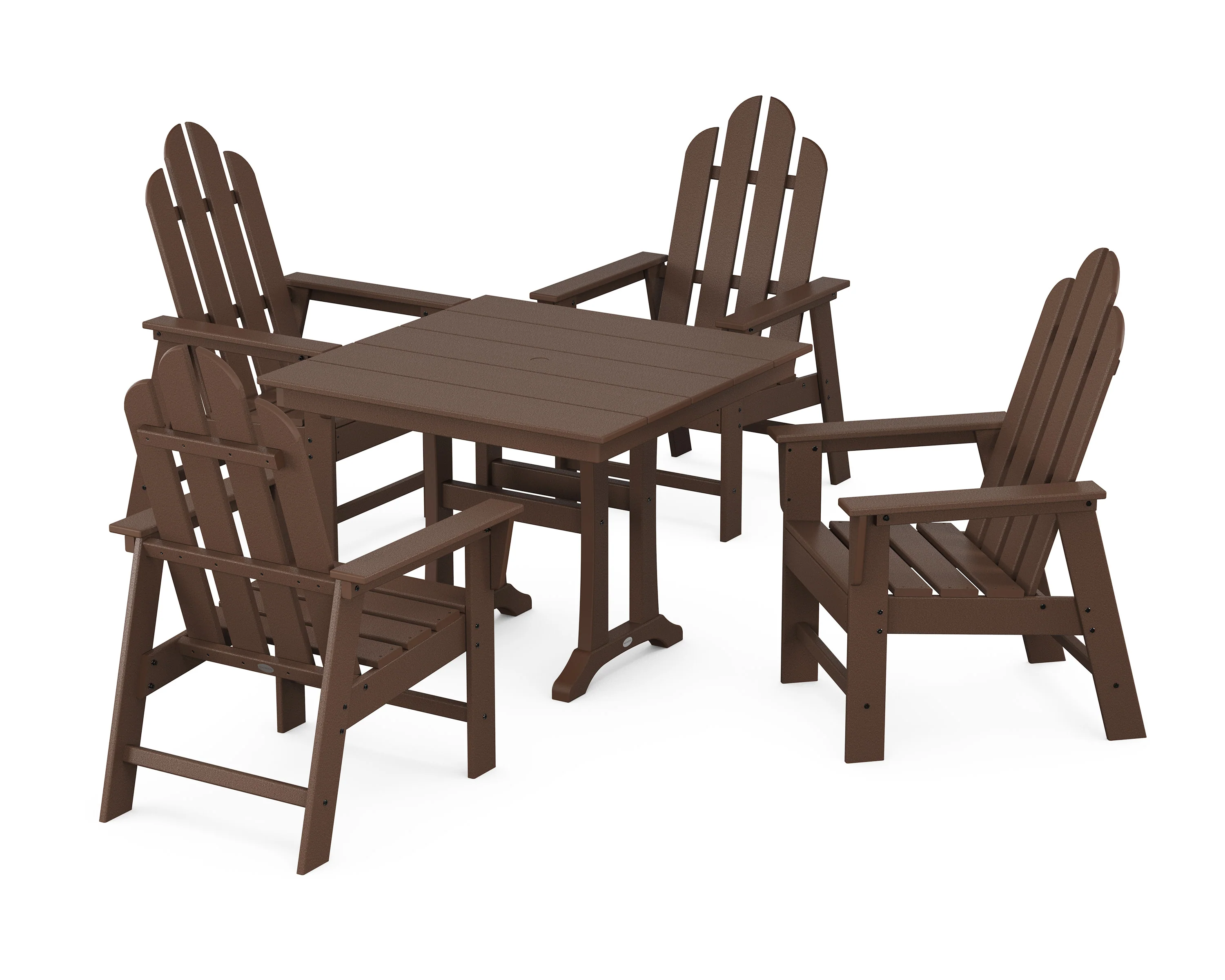 Long Island 5-Piece Farmhouse Dining Set With Trestle Legs - Image 4