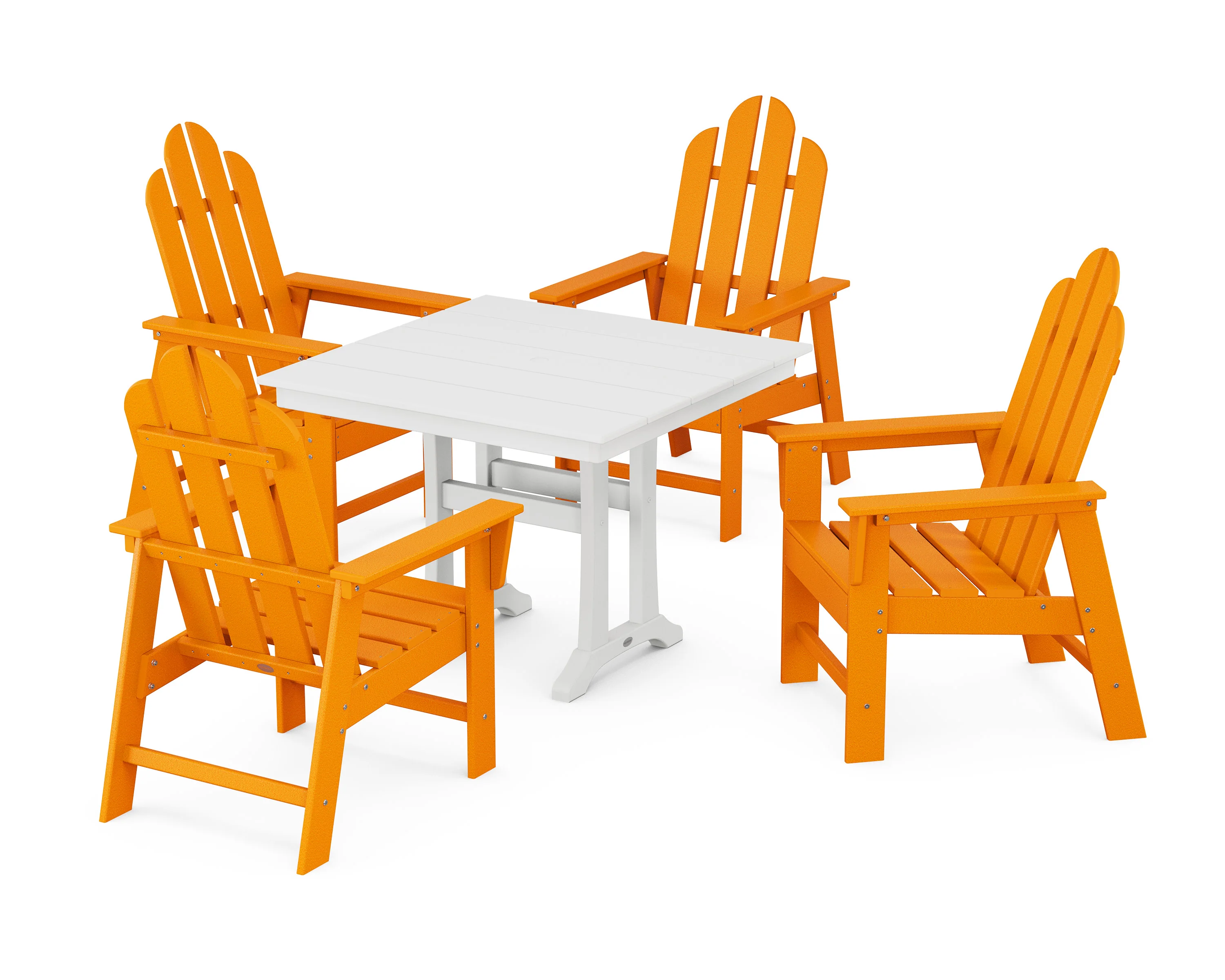Long Island 5-Piece Farmhouse Dining Set With Trestle Legs - Image 5