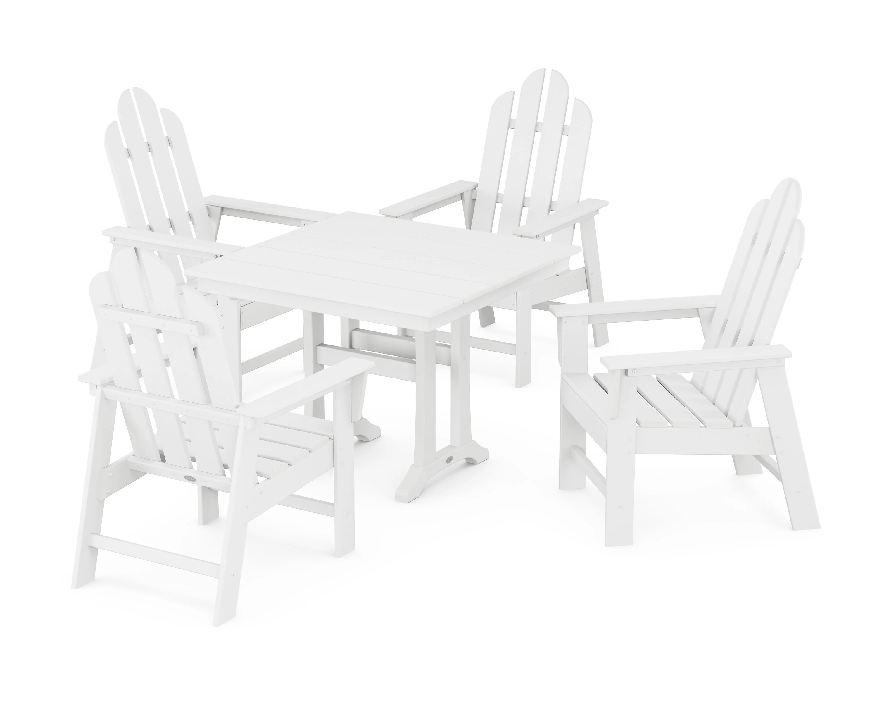 Long Island 5-Piece Farmhouse Dining Set With Trestle Legs - Image 8