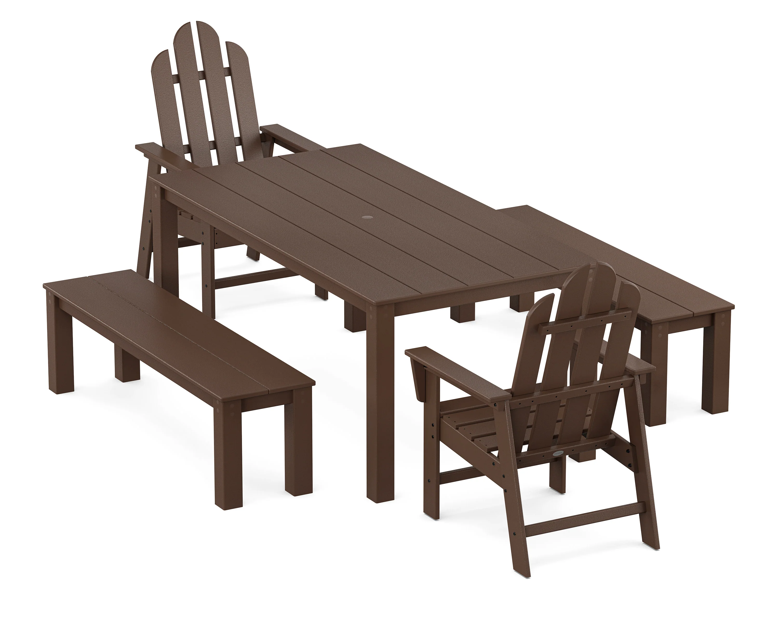 Long Island 5-Piece Parsons Dining Set with Benches - Image 5