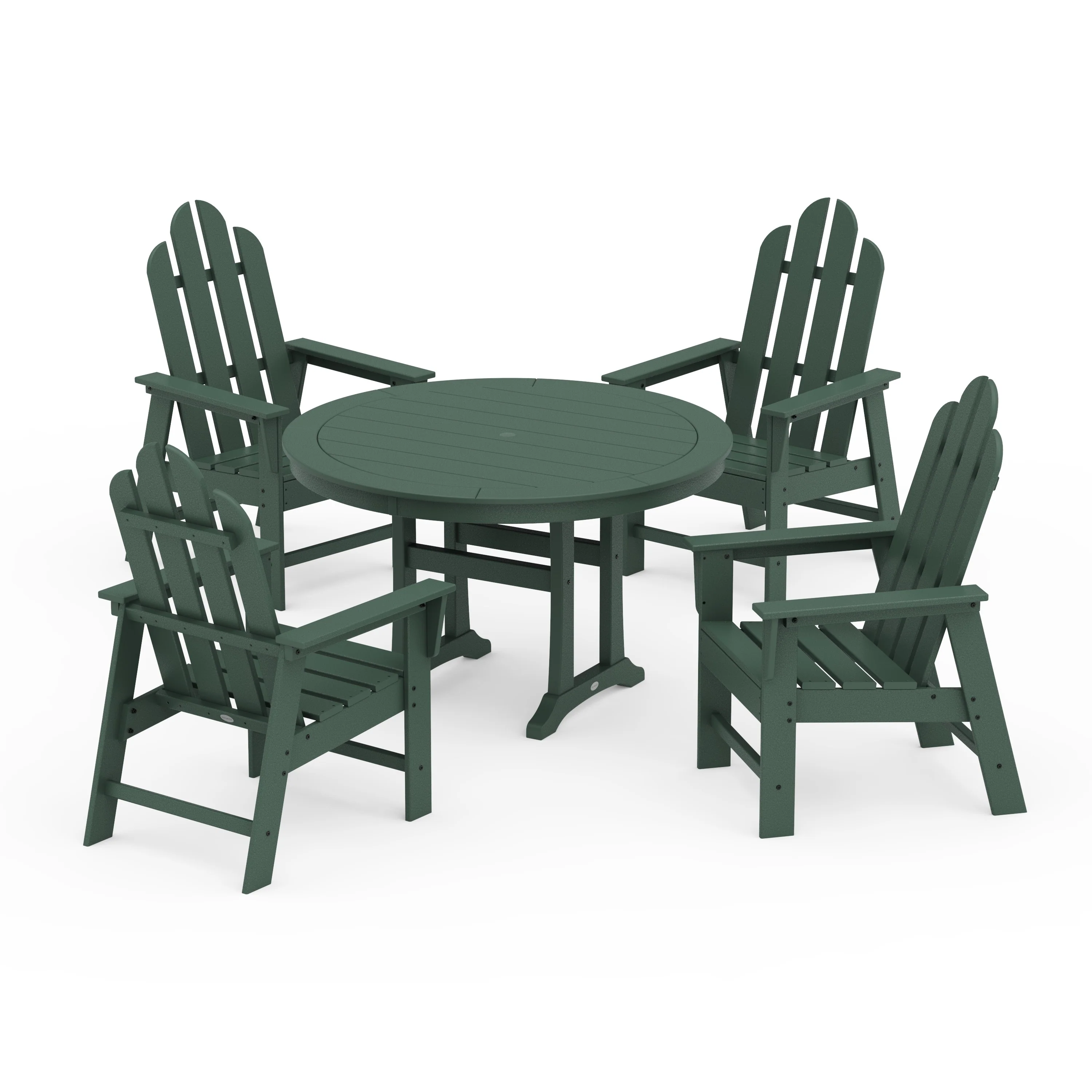 Long Island 5-Piece Round Dining Set with Trestle Legs - Image 12