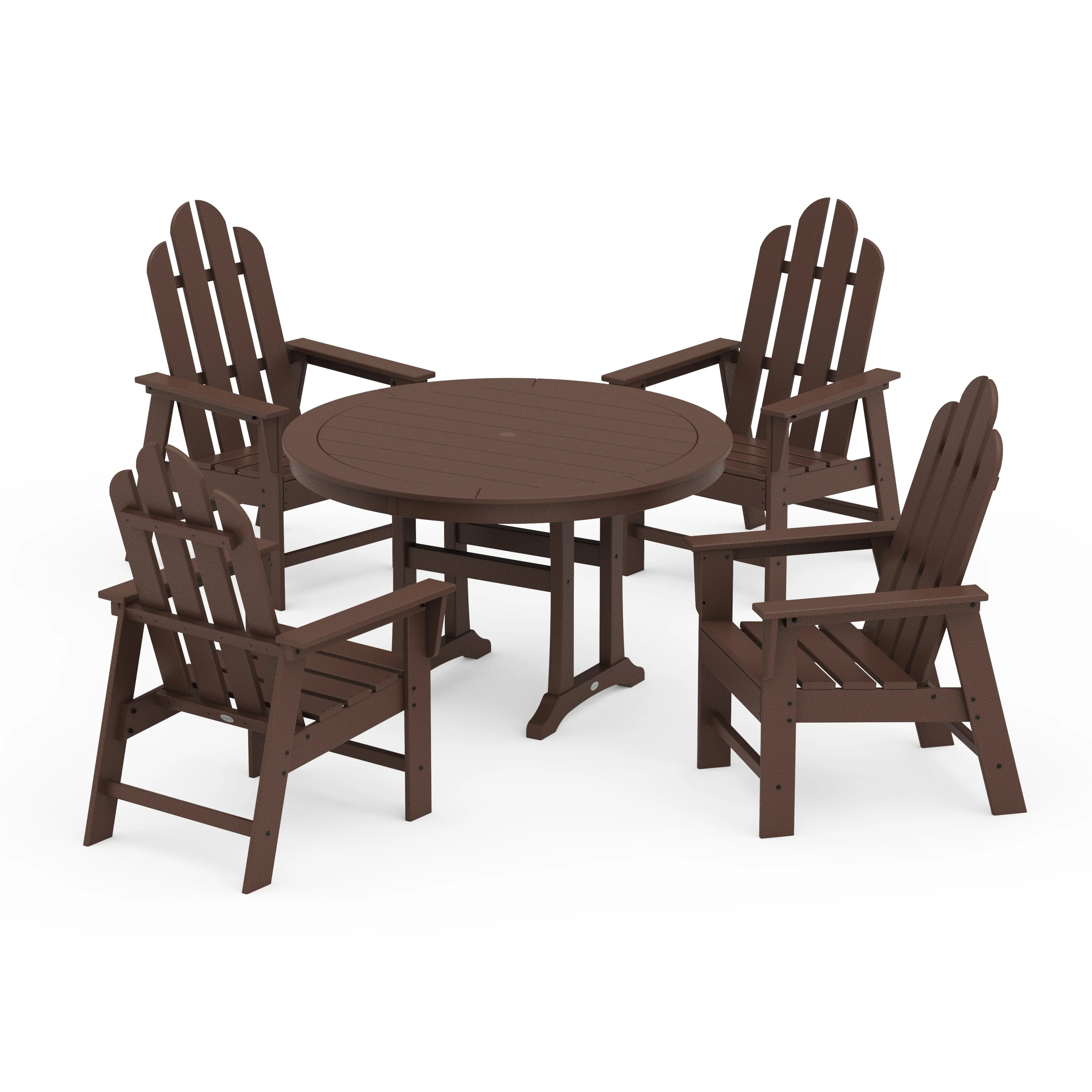 Long Island 5-Piece Round Dining Set with Trestle Legs - Image 14