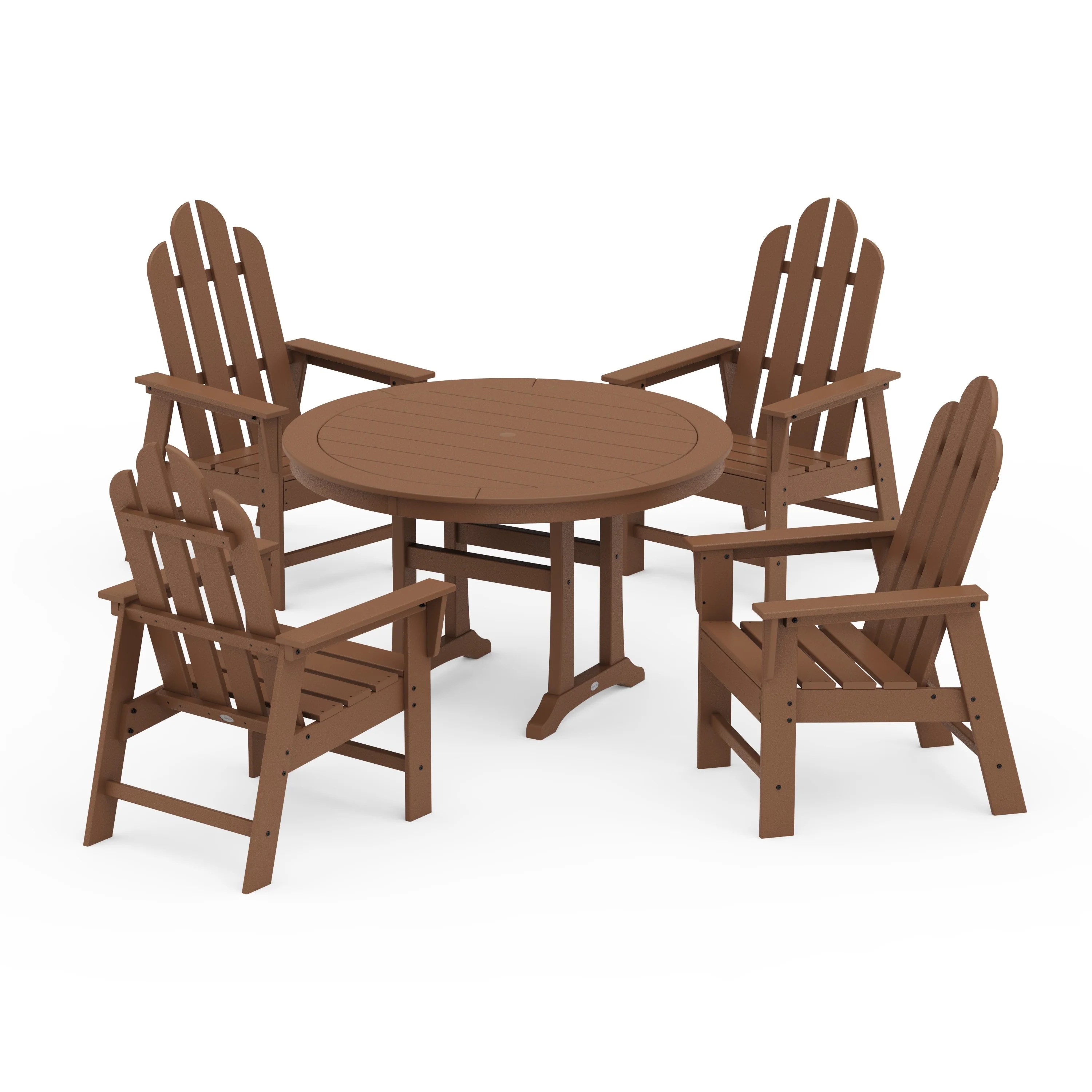 Long Island 5-Piece Round Dining Set with Trestle Legs - Image 16