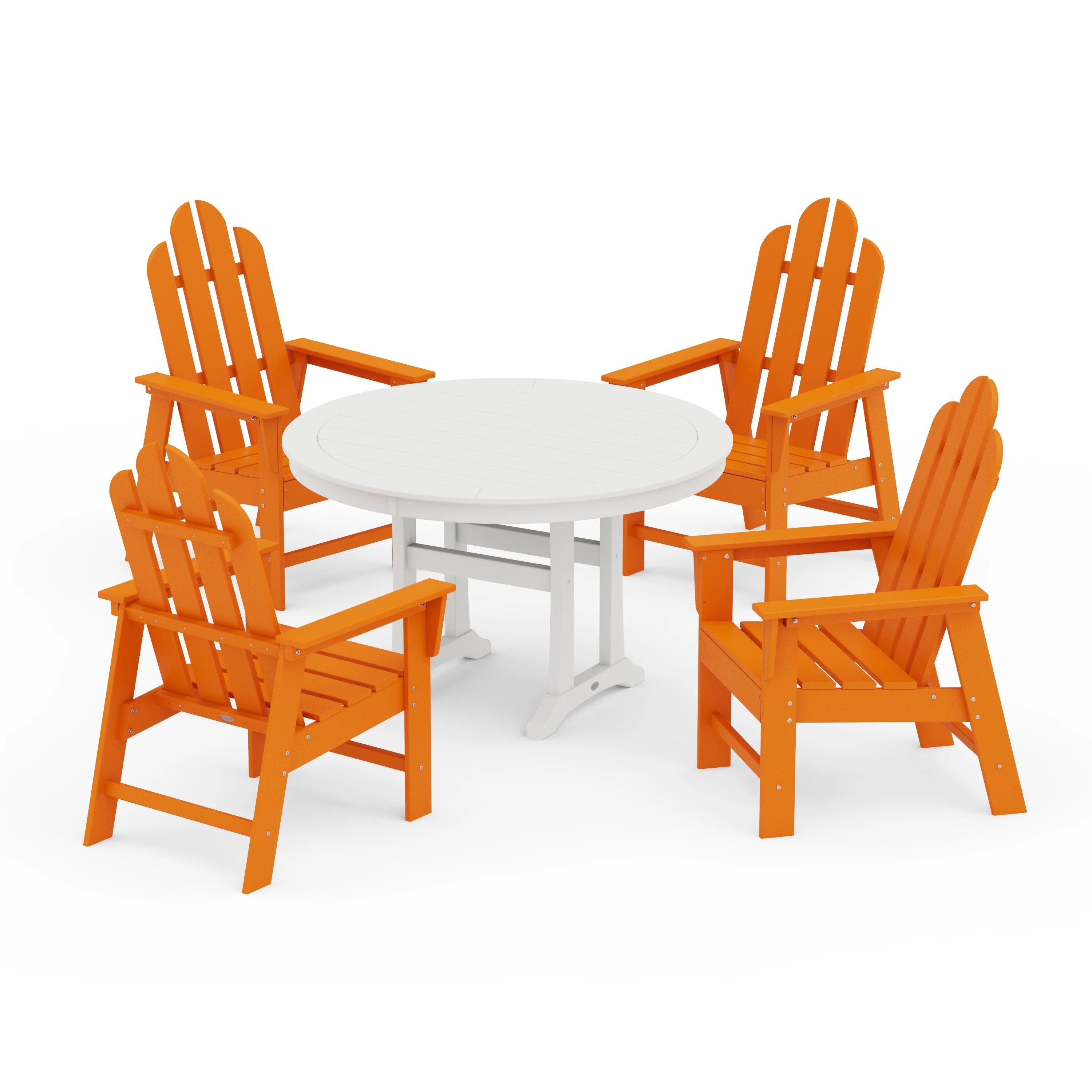 Long Island 5-Piece Round Dining Set with Trestle Legs - Image 4