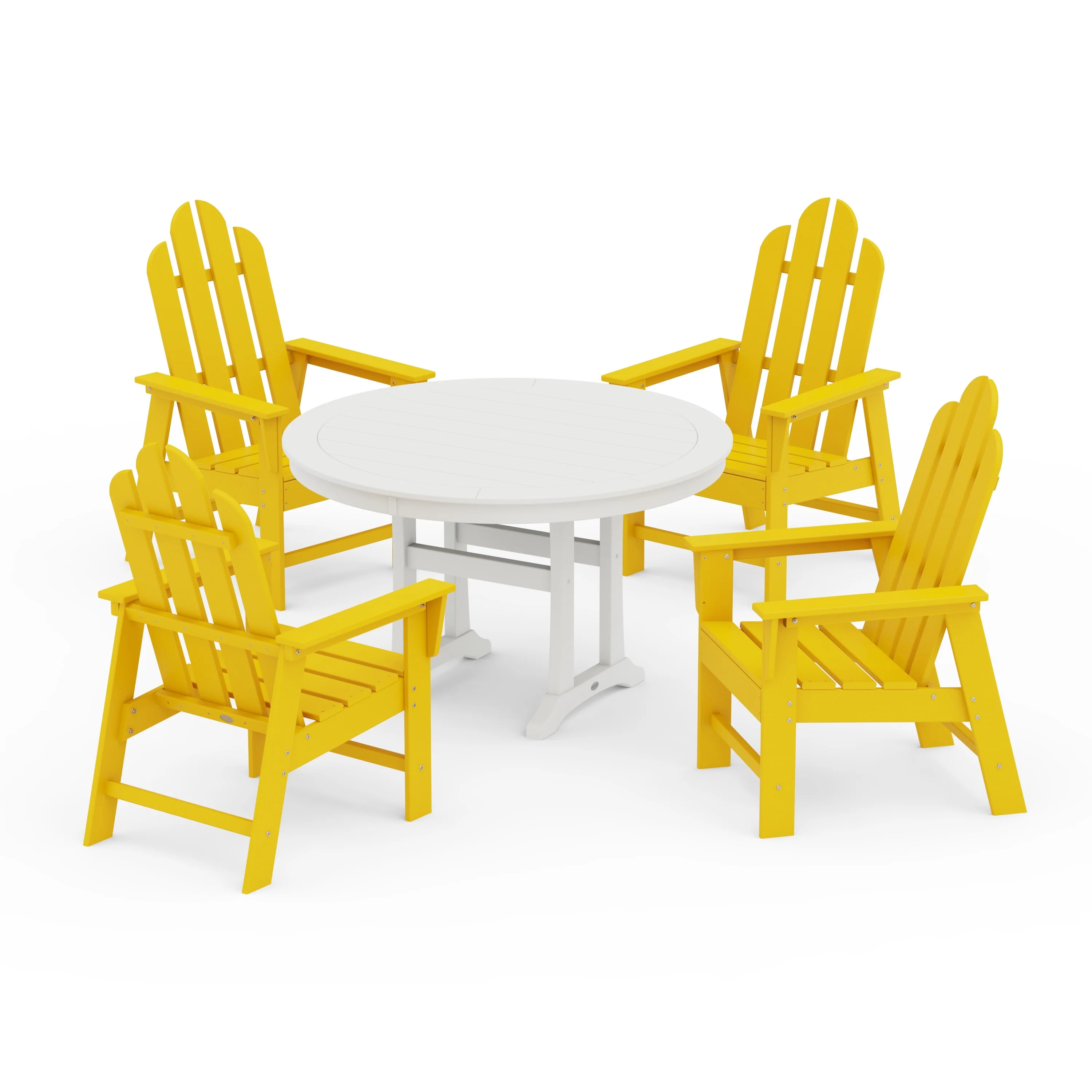 Long Island 5-Piece Round Dining Set with Trestle Legs - Image 5