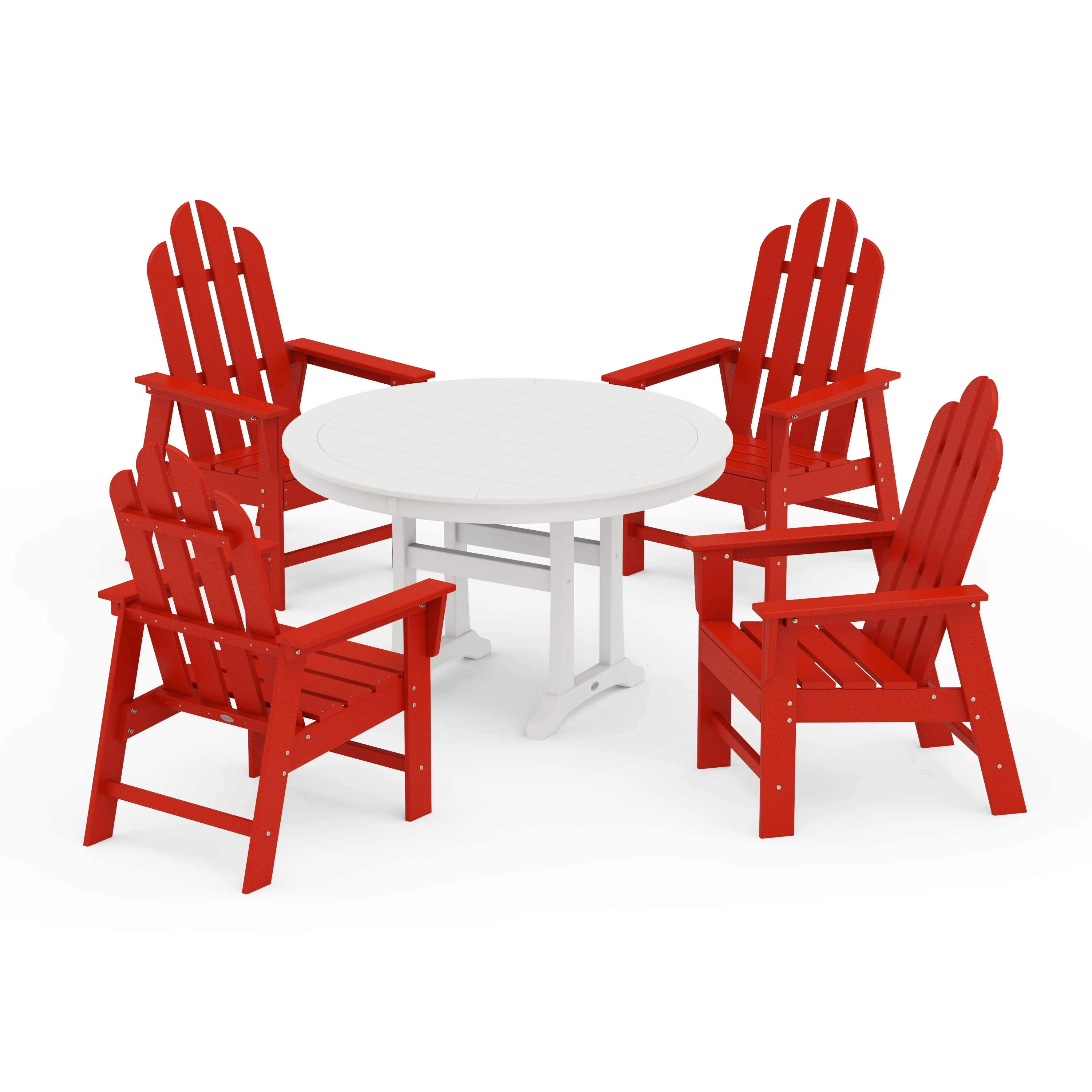 Long Island 5-Piece Round Dining Set with Trestle Legs - Image 6