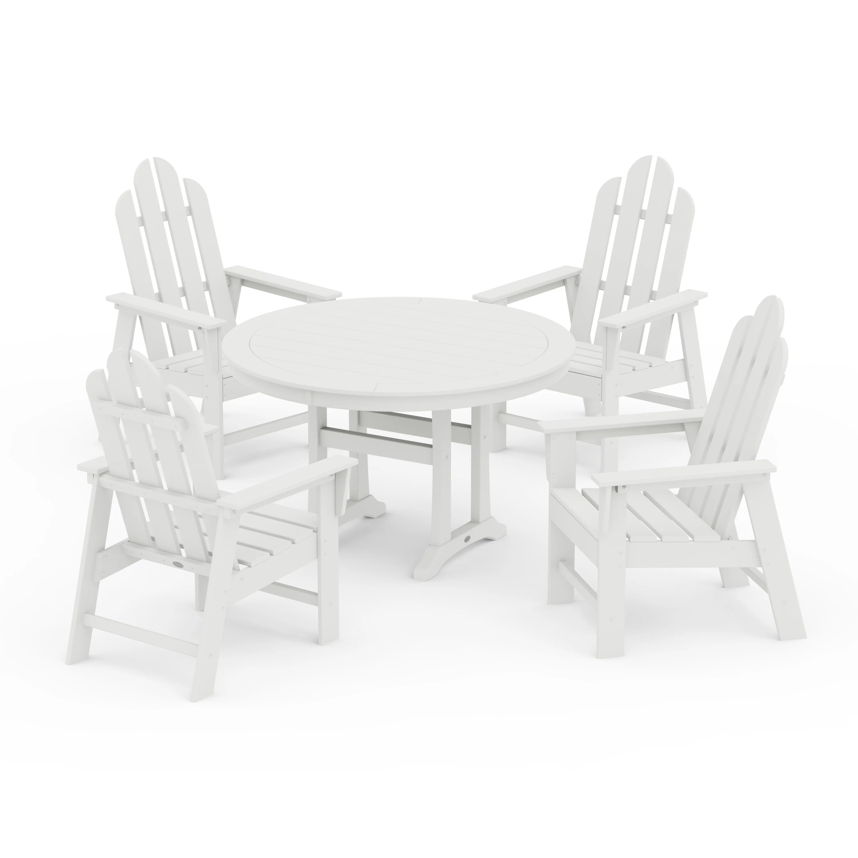 Long Island 5-Piece Round Dining Set with Trestle Legs - Image 8