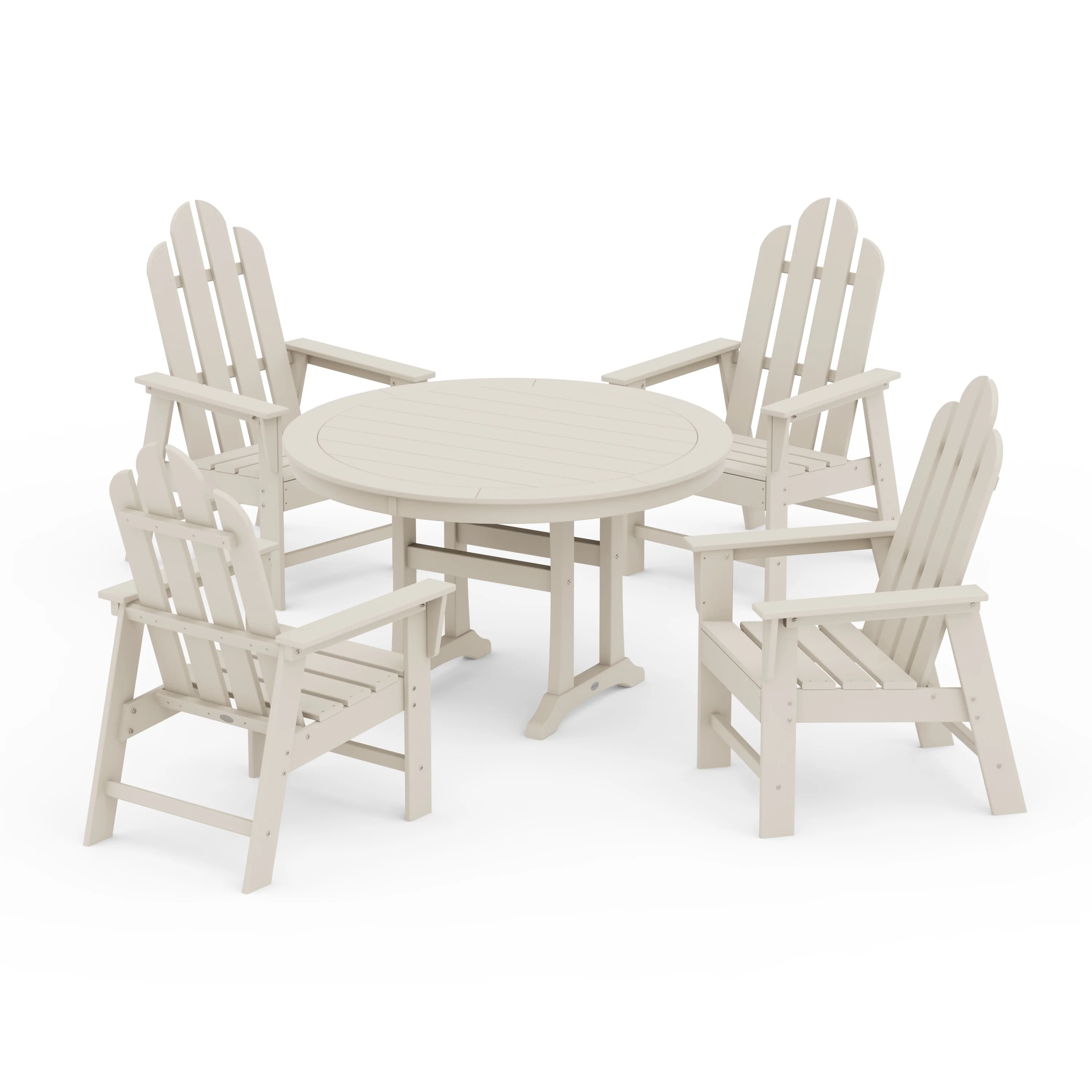 Long Island 5-Piece Round Dining Set with Trestle Legs - Image 9