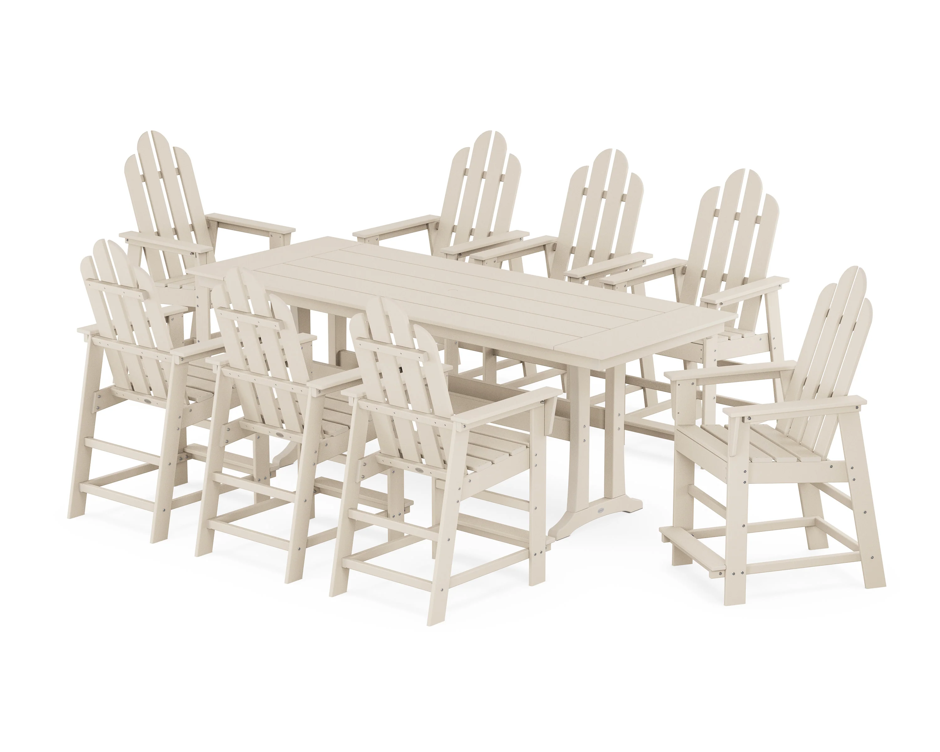 Long Island 9-Piece Farmhouse Counter Set with Trestle Legs - Image 7