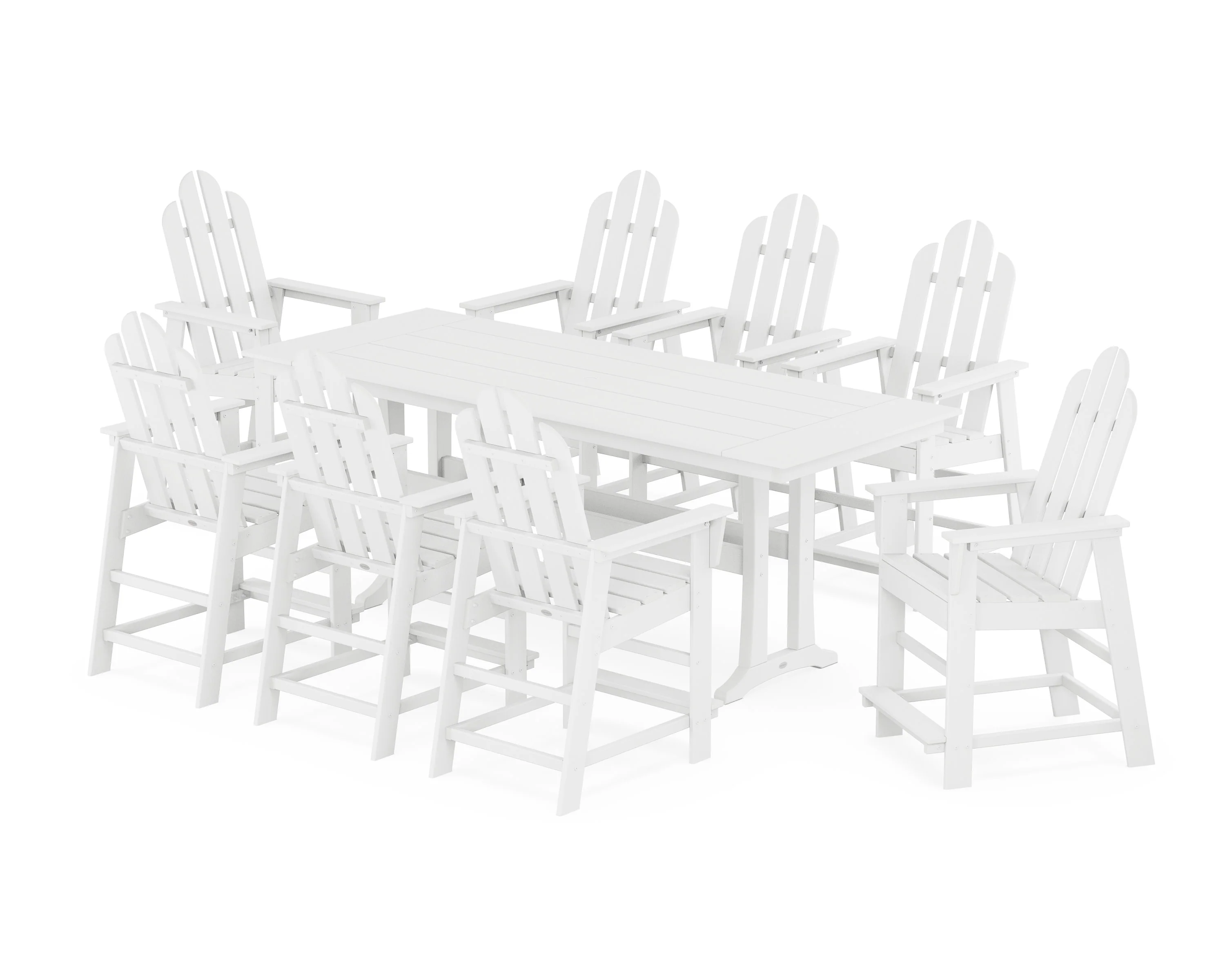 Long Island 9-Piece Farmhouse Counter Set with Trestle Legs - Image 8