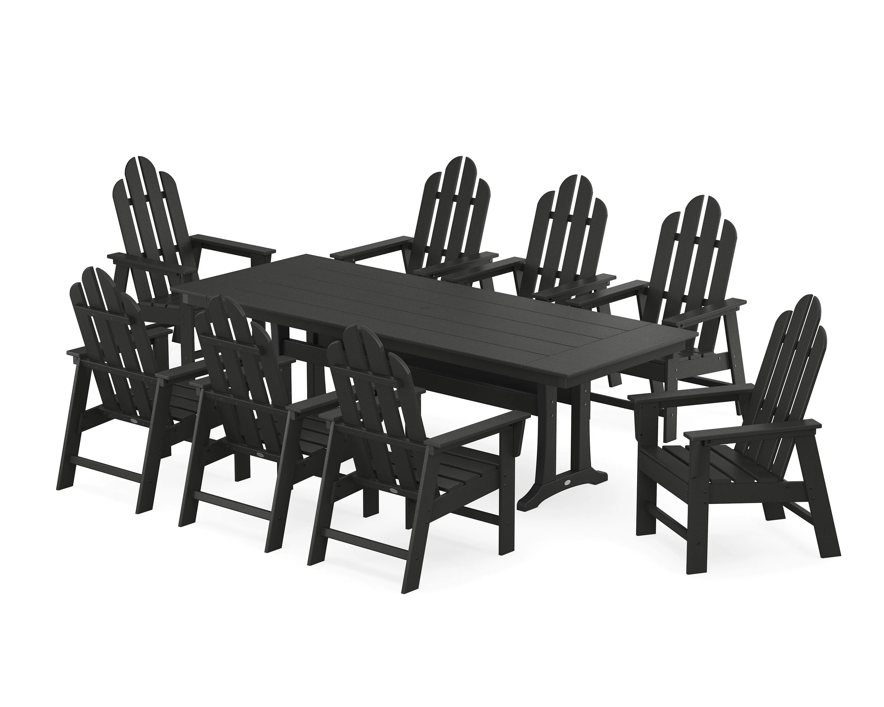 Long Island 9-Piece Farmhouse Dining Set with Trestle Legs - Image 4