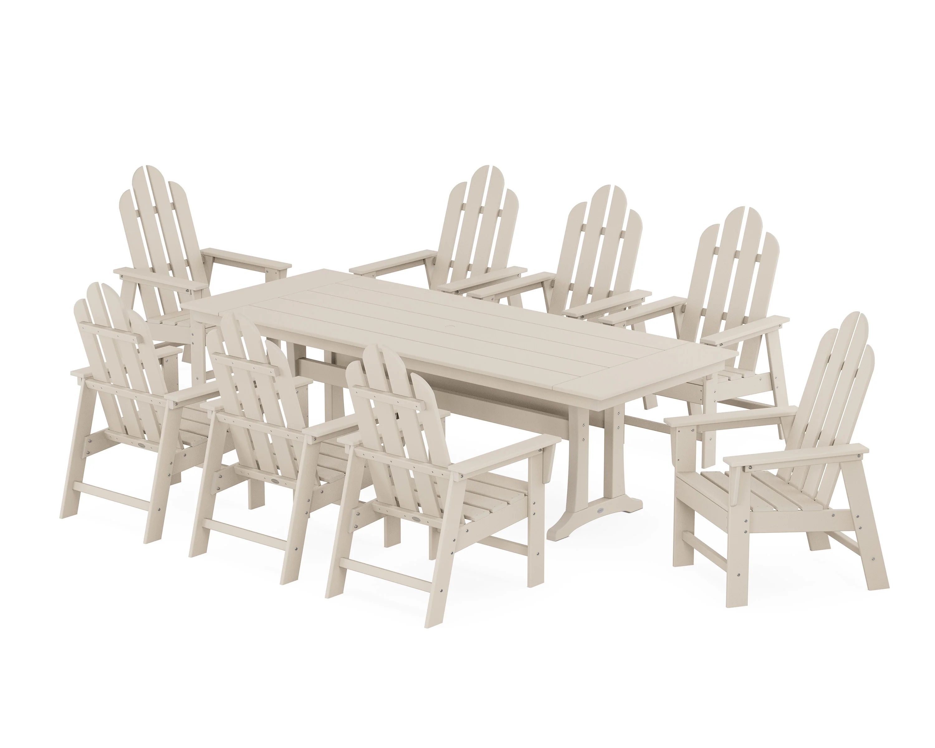 Long Island 9-Piece Farmhouse Dining Set with Trestle Legs - Image 8