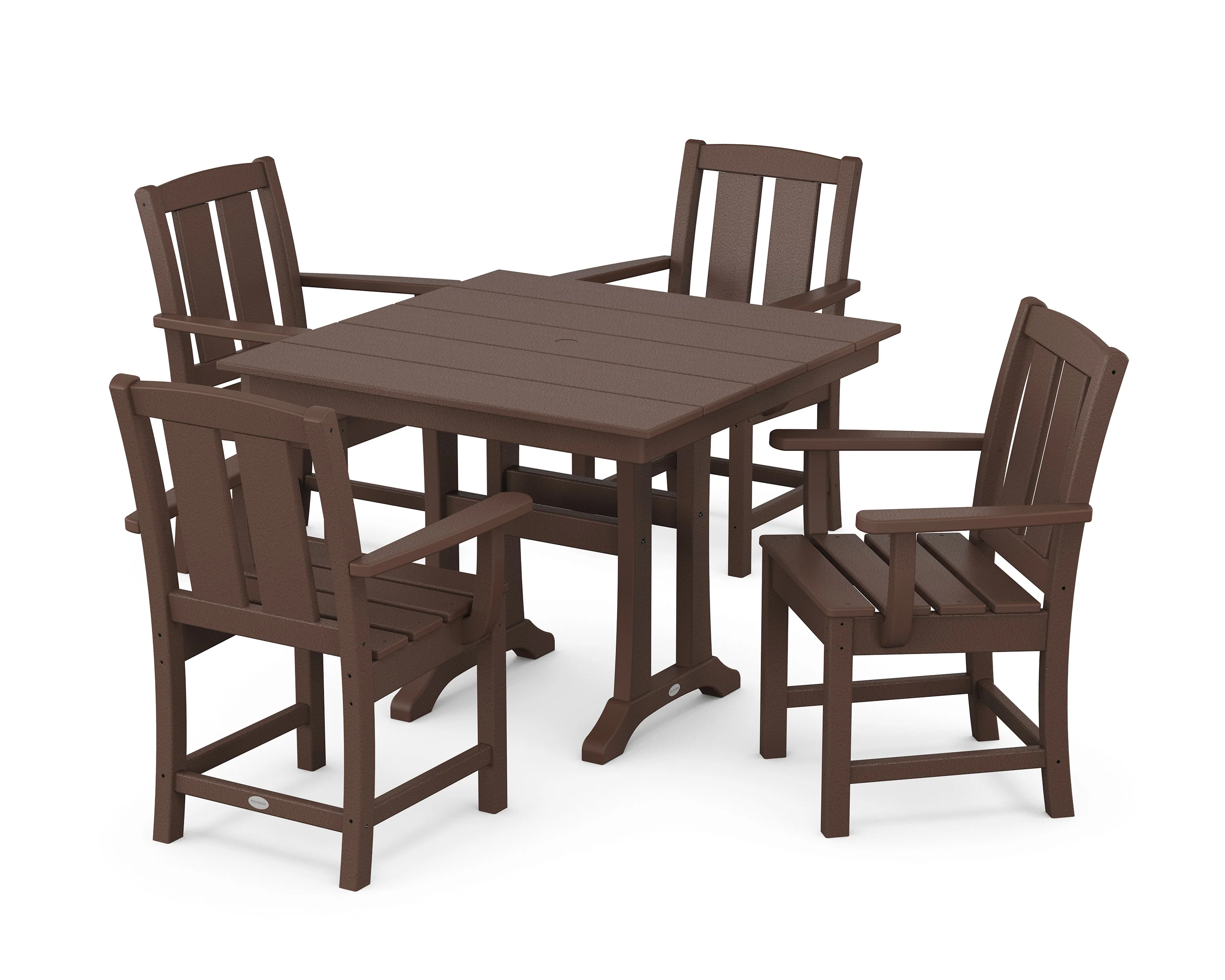 Mission 5-Piece Farmhouse Dining Set with Trestle Legs - Image 5