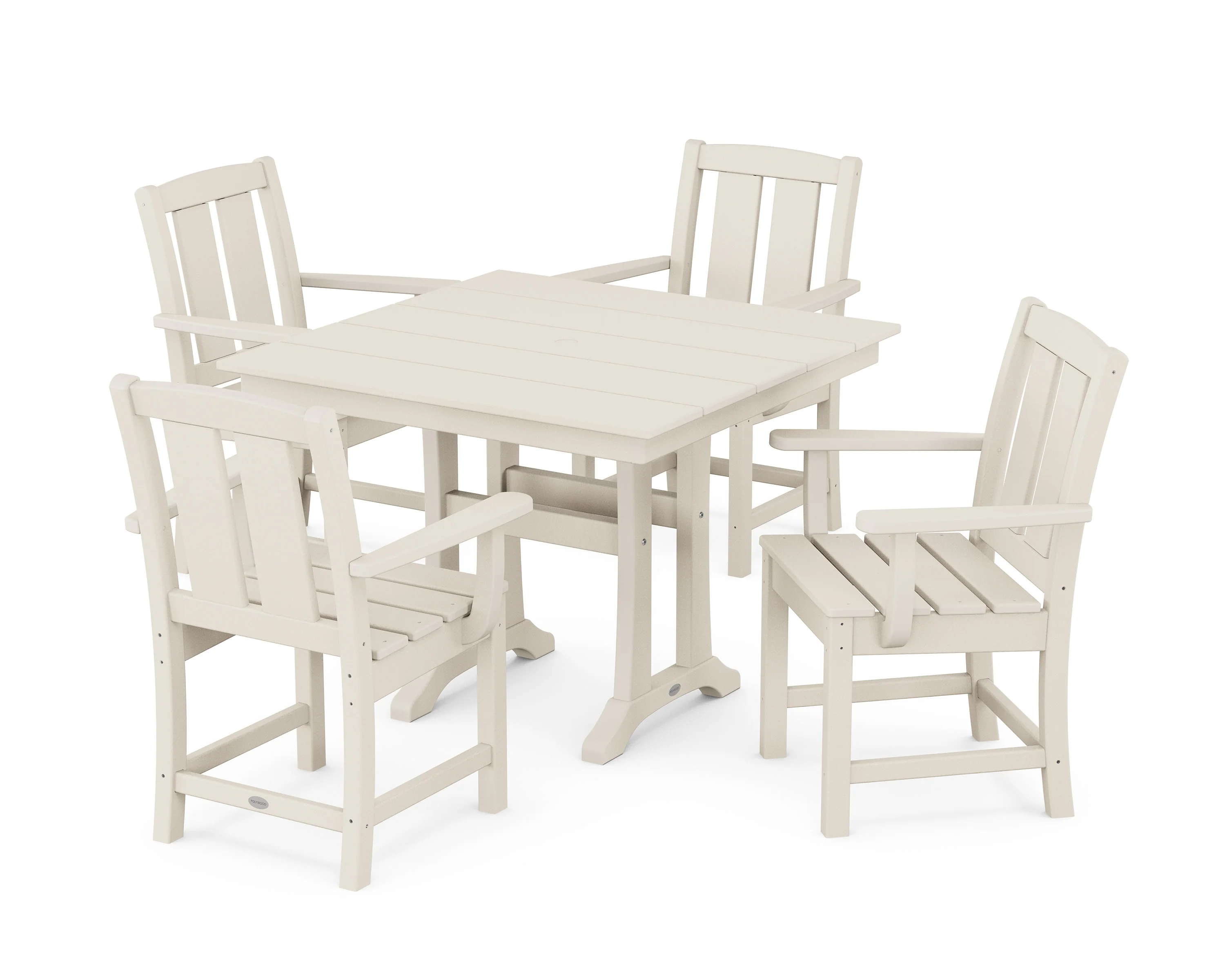 Mission 5-Piece Farmhouse Dining Set with Trestle Legs - Image 6