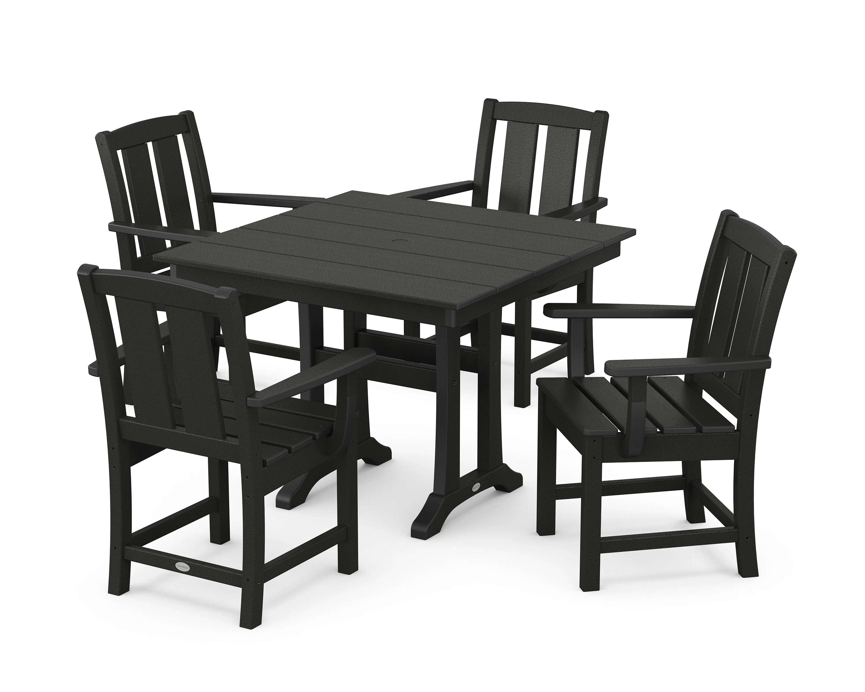 Mission 5-Piece Farmhouse Dining Set with Trestle Legs - Image 7
