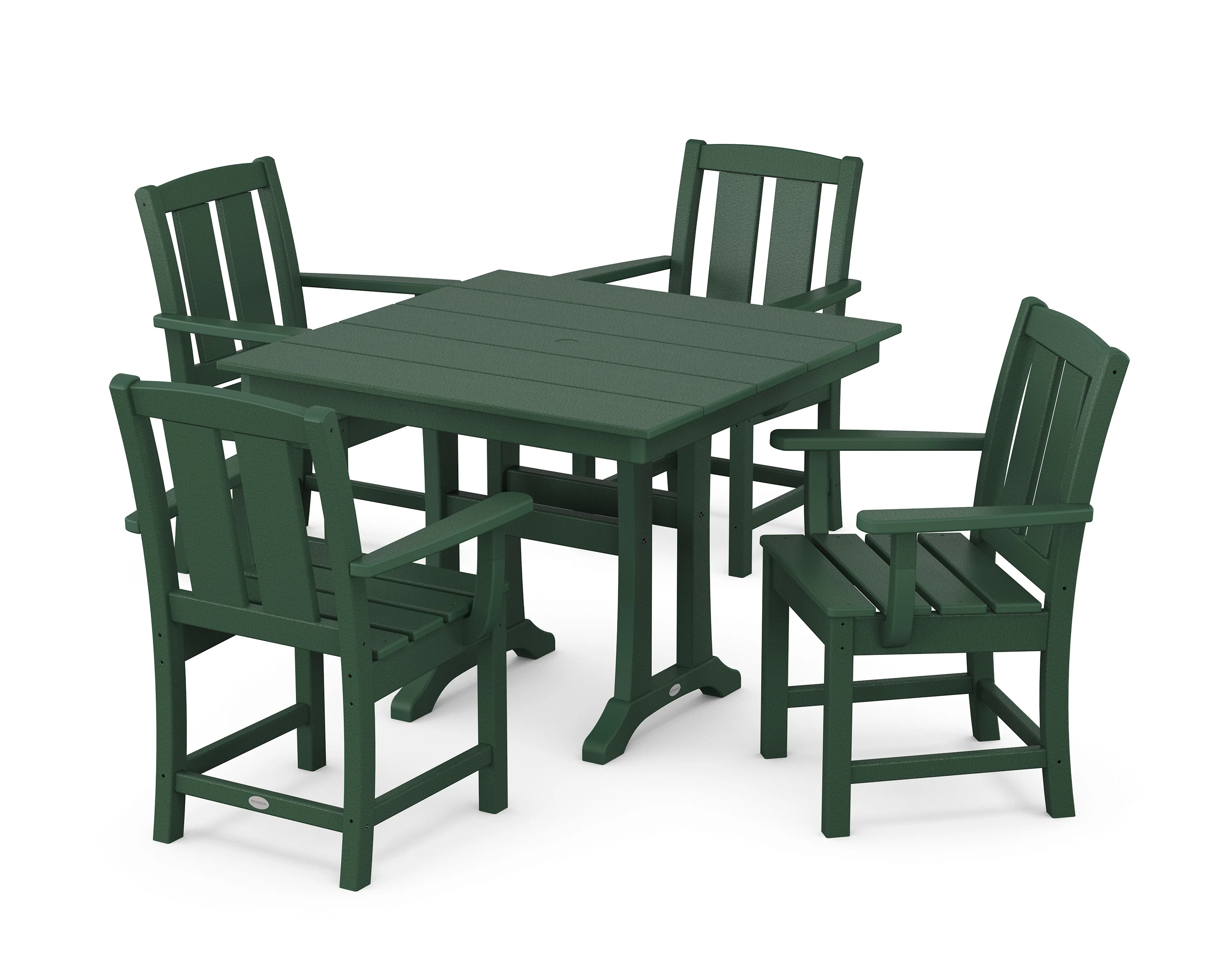 Mission 5-Piece Farmhouse Dining Set with Trestle Legs - Image 8