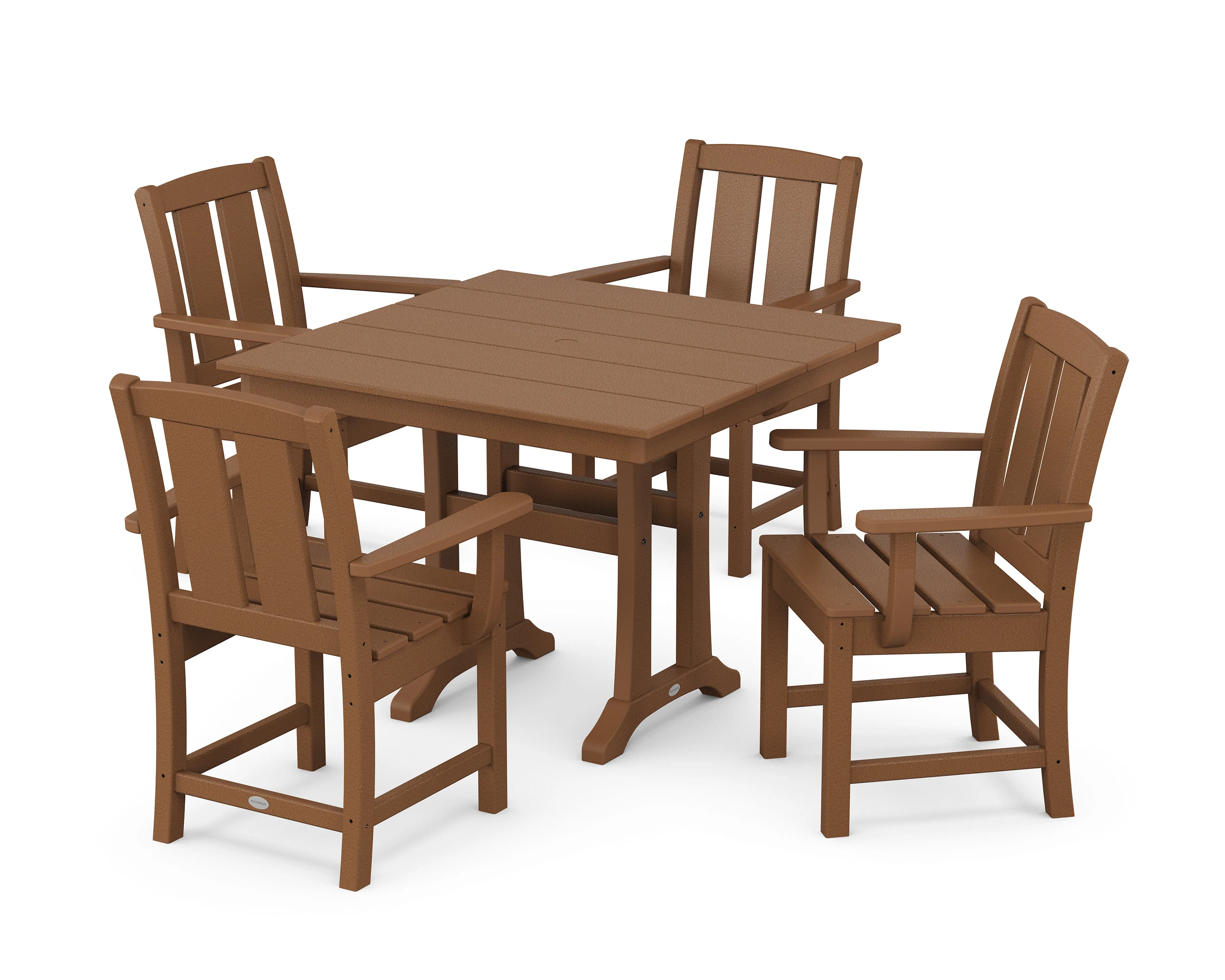 Mission 5-Piece Farmhouse Dining Set with Trestle Legs - Image 9