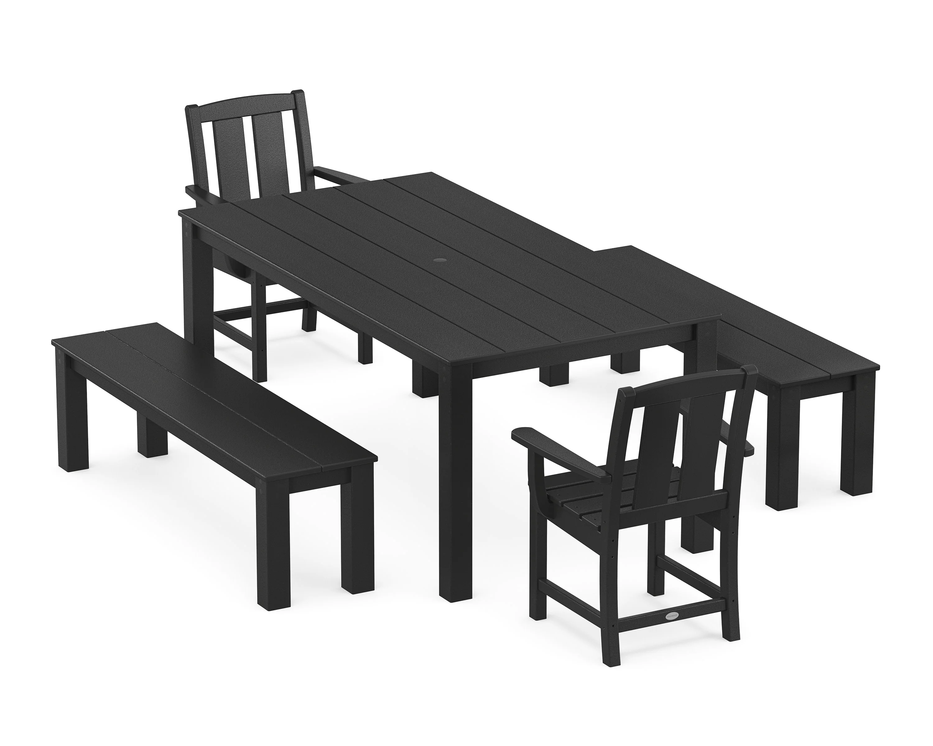 Mission 5-Piece Parsons Dining Set with Benches - Image 4
